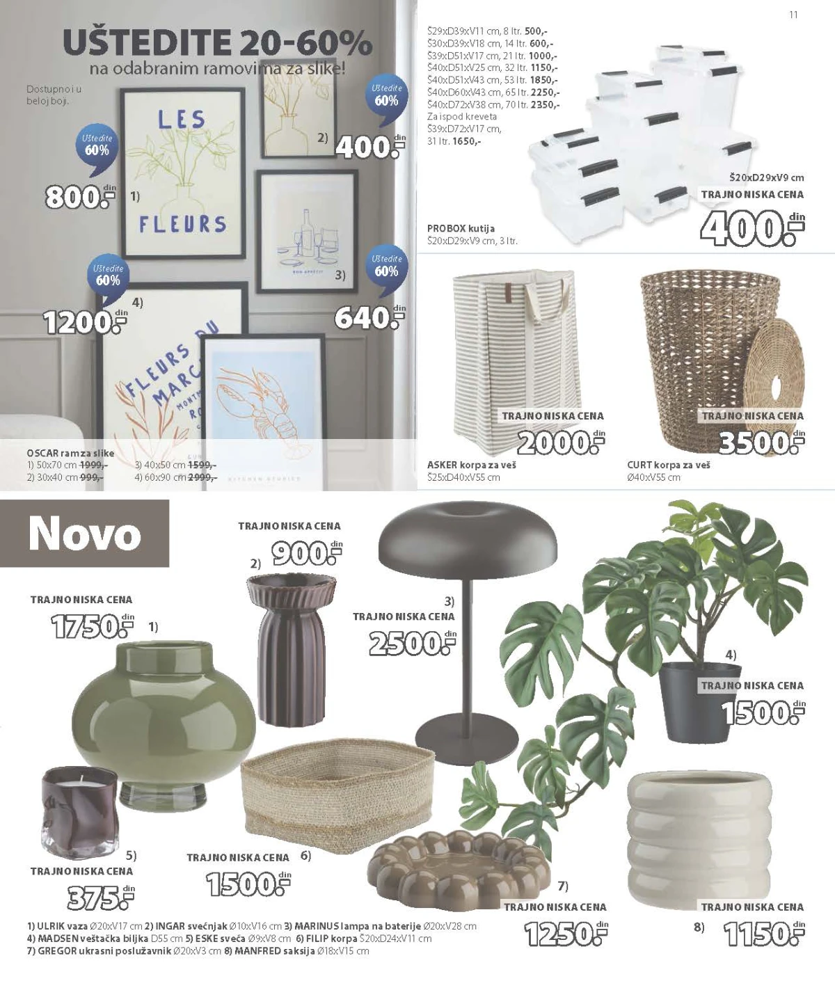 JYSK katalog – ramovi za slike, kutije, korpe i dekoracija