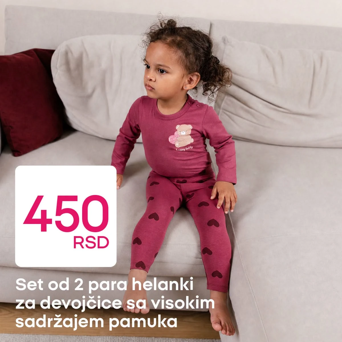 Pepco set od 2 para helanki za devojčice sa visokim sadržajem pamuka za 450 RSD
