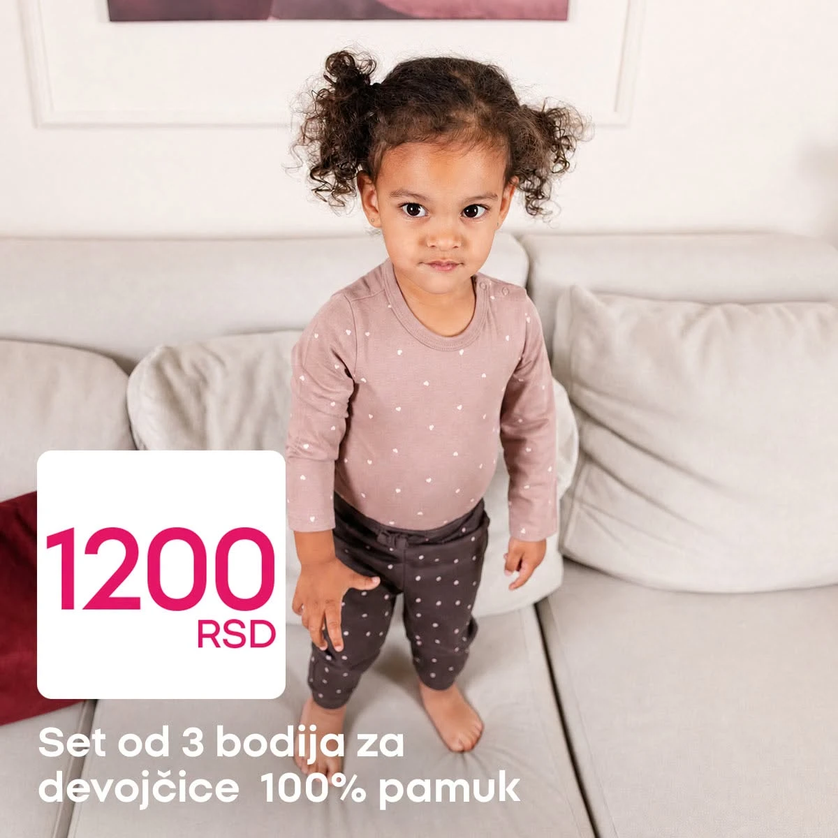 Pepco set od 3 bodija za devojčice od 100% pamuka po ceni od 1.200 RSD