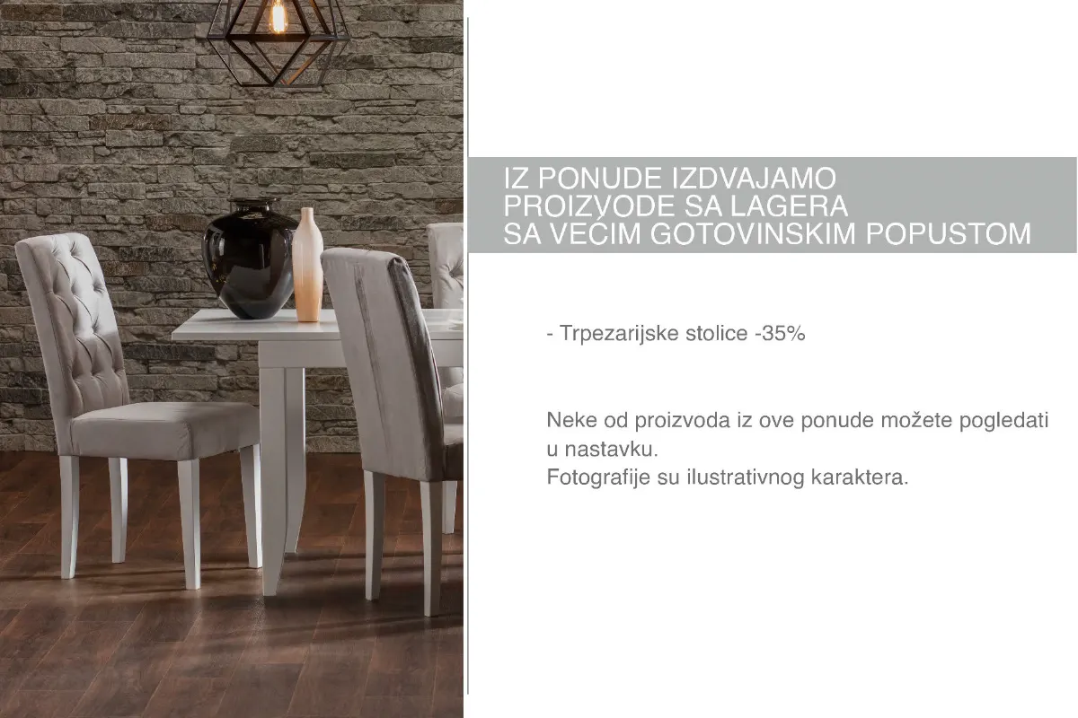 SIMPO trpezarijske stolice sa lagera uz gotovinski popust od 35% tokom oktobra 2026.