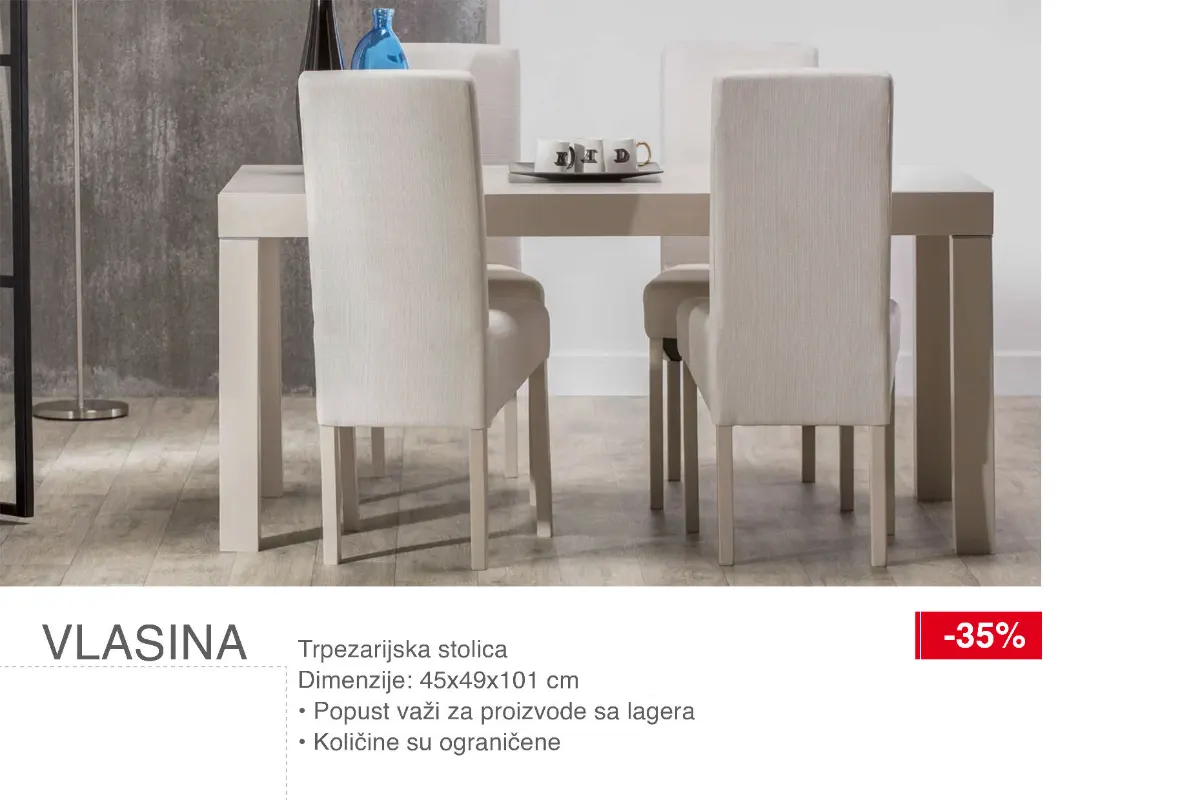 SIMPO trpezarijska stolica Vlasina dimenzija 45x49x101 cm uz popust od 35%