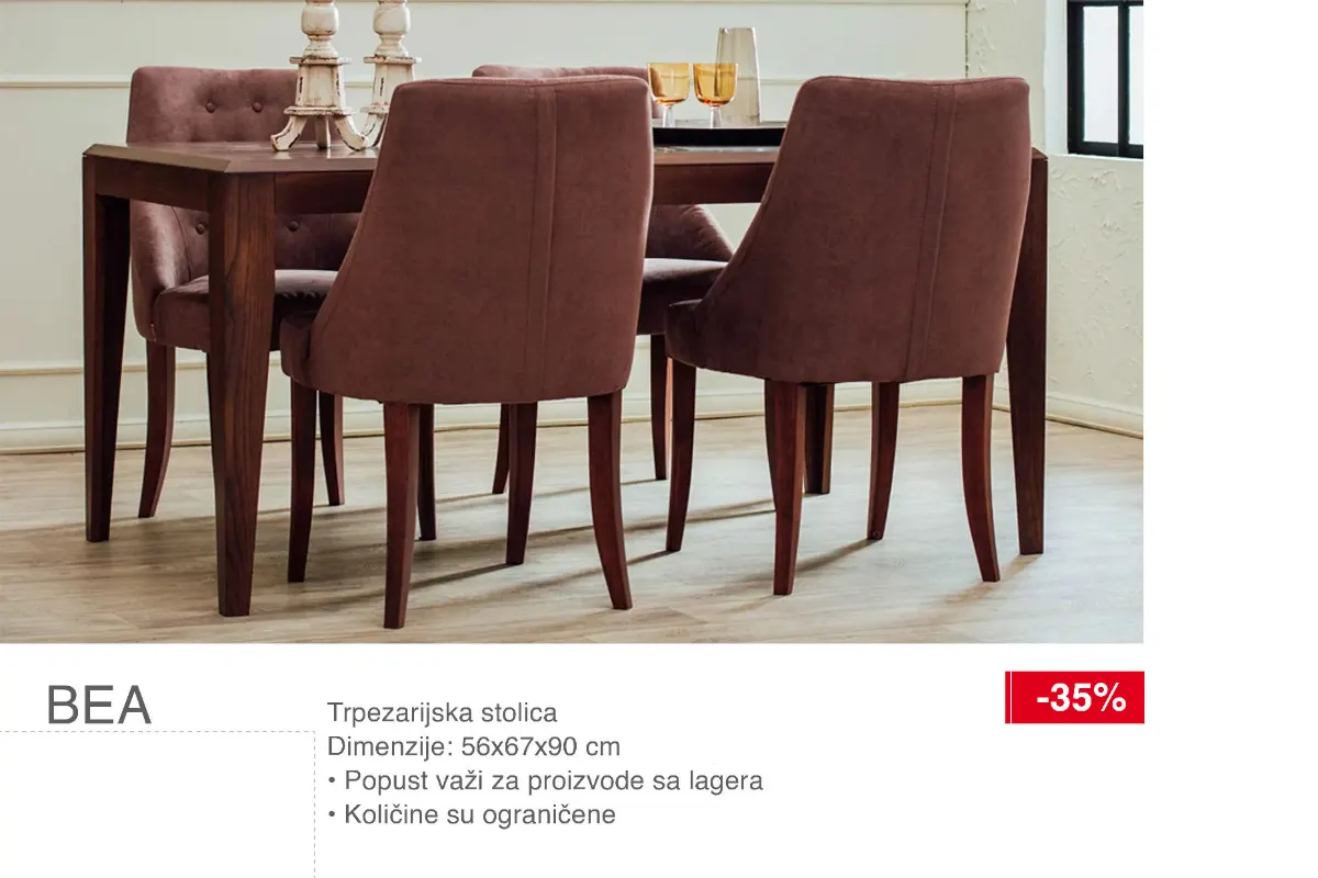 SIMPO trpezarijska stolica Bea dimenzija 56x67x90 cm uz popust od 35%