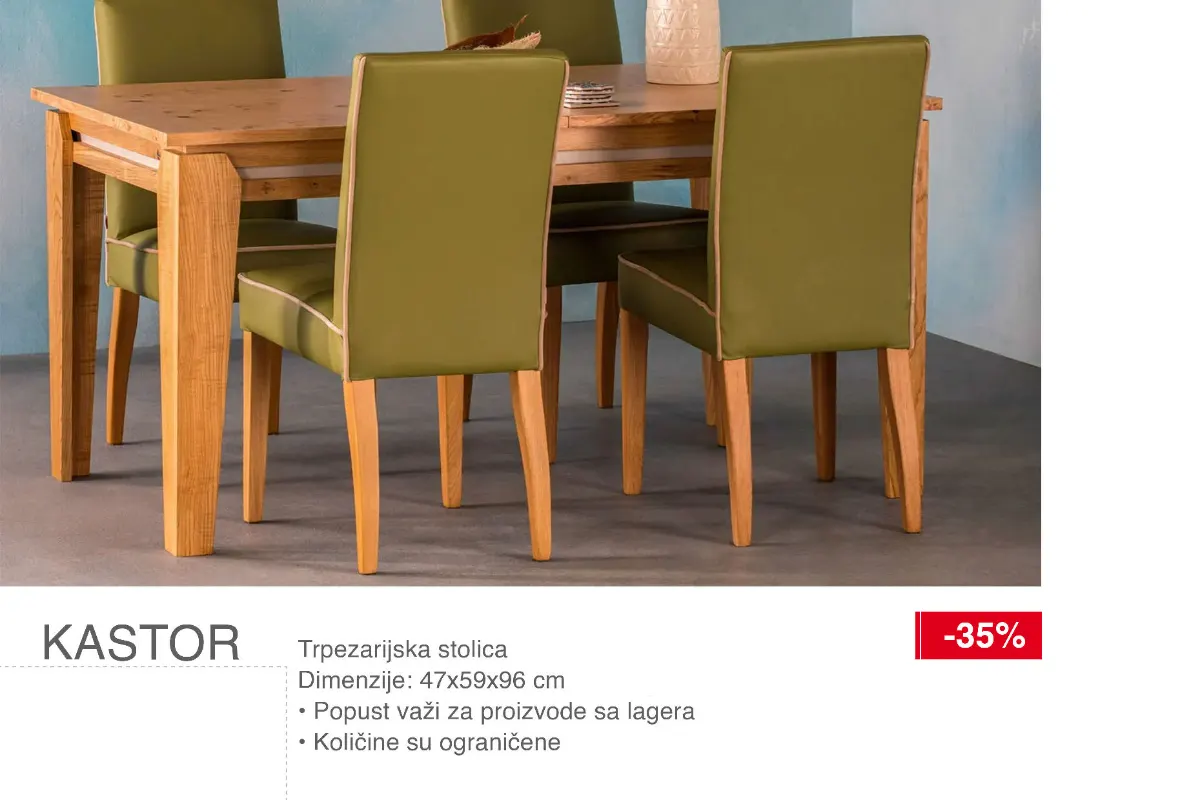 SIMPO trpezarijska stolica Kastor dimenzija 47x59x96 cm uz popust od 35%
