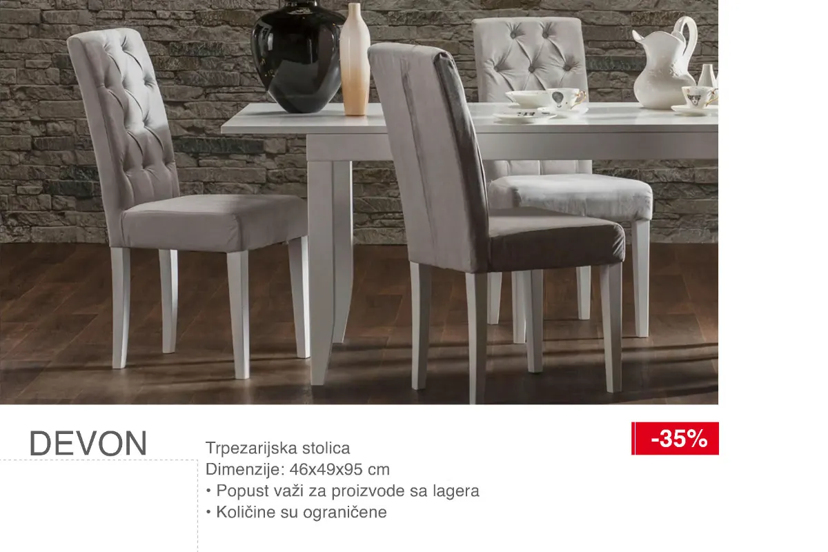 SIMPO trpezarijska stolica Devon dimenzija 46x49x95 cm uz popust od 35%