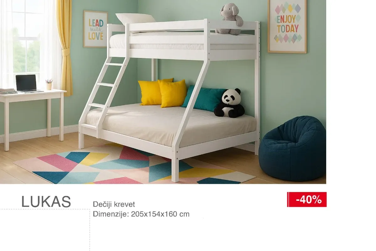 SIMPO LUKAS dečiji krevet na sprat na sniženju 40%