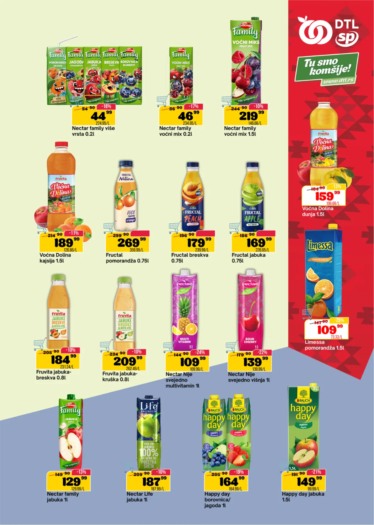 SP Marketi katalog, stranica 13 – Nectar, Fructal, Fruvita, Voćna Dolina, Limessa i Happy Day sokovi