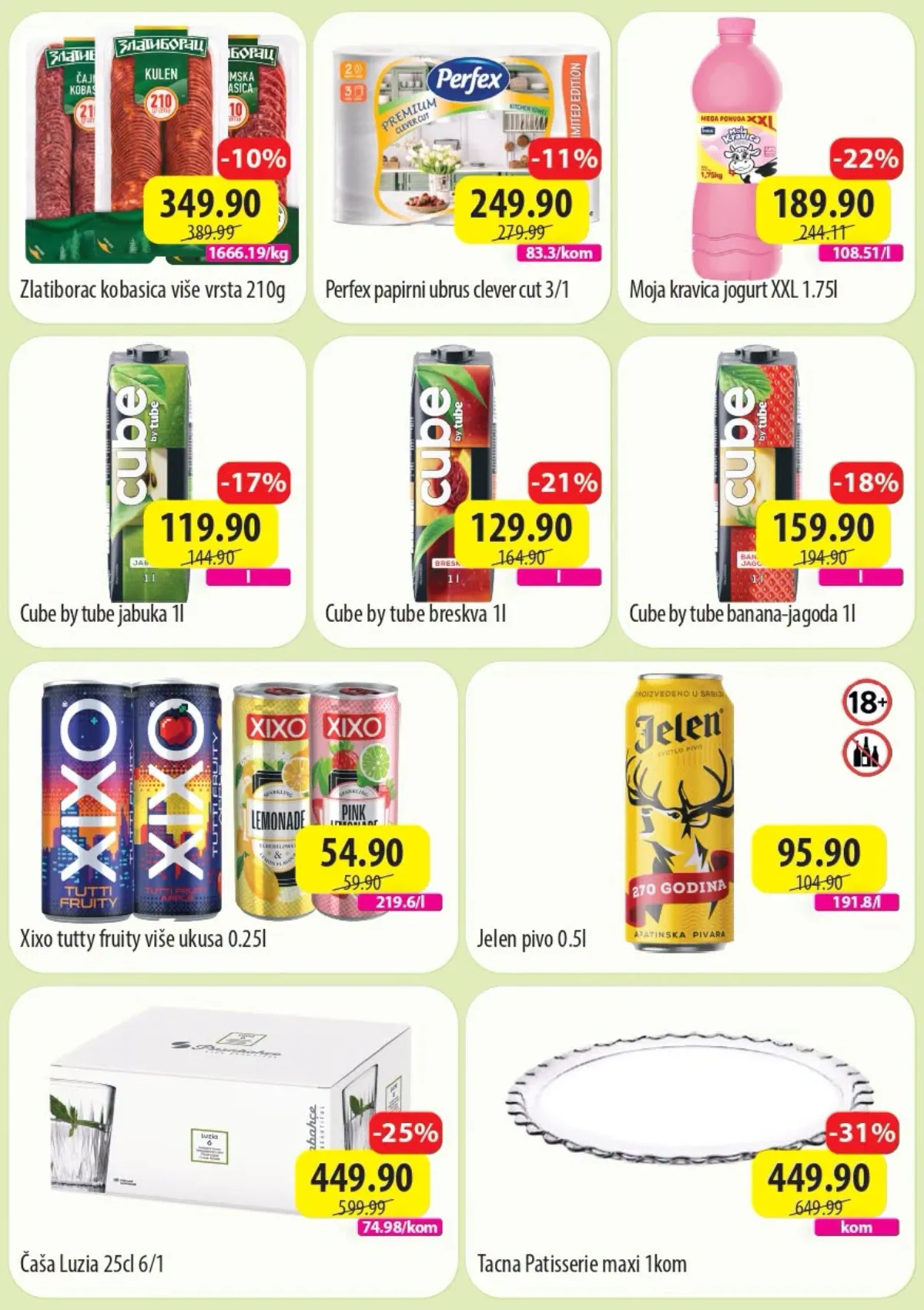 DTL SP Marketi akcija do 20.09.2026. – kobasice, jogurt, sokovi, piće, čaše i proizvodi za domaćinstvo na sniženju