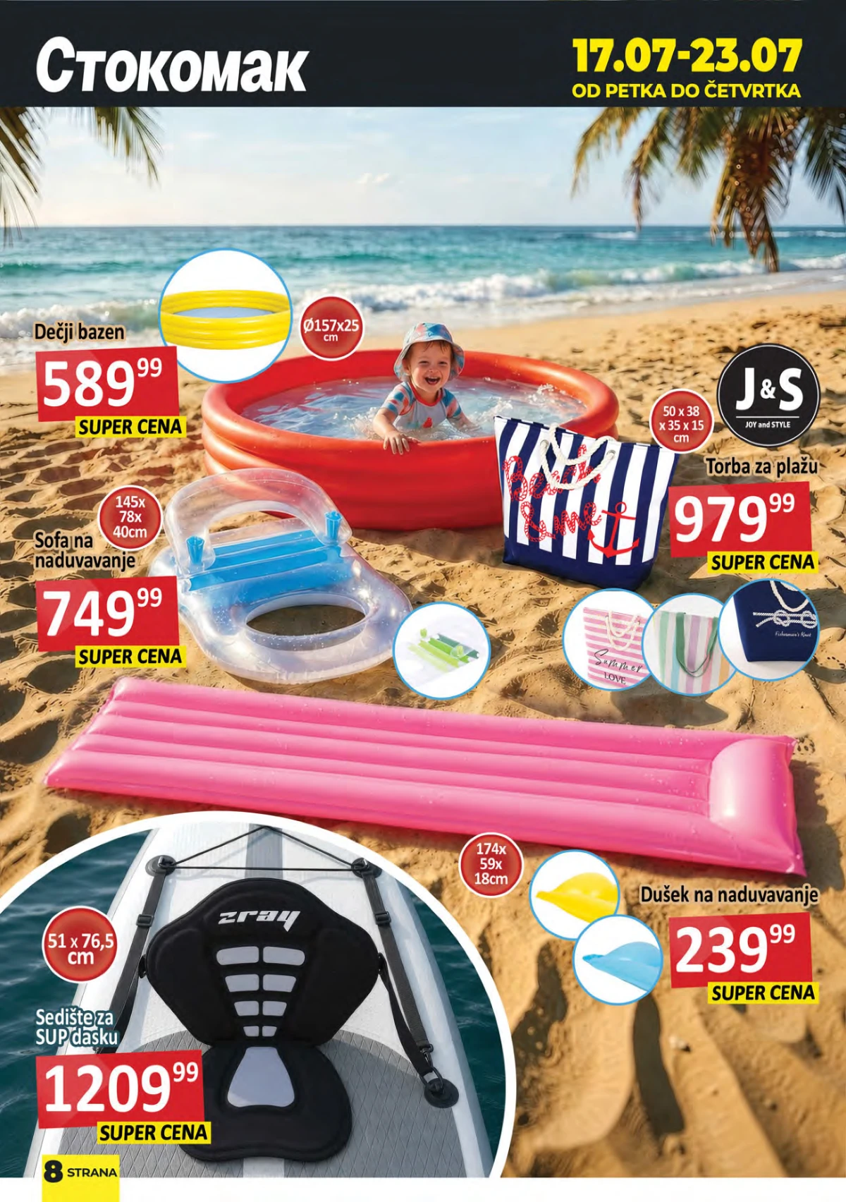 Stokomak katalog 17. do 23.07.2026. – dušeci, torbe za plažu i letnji program na akciji – strana 8