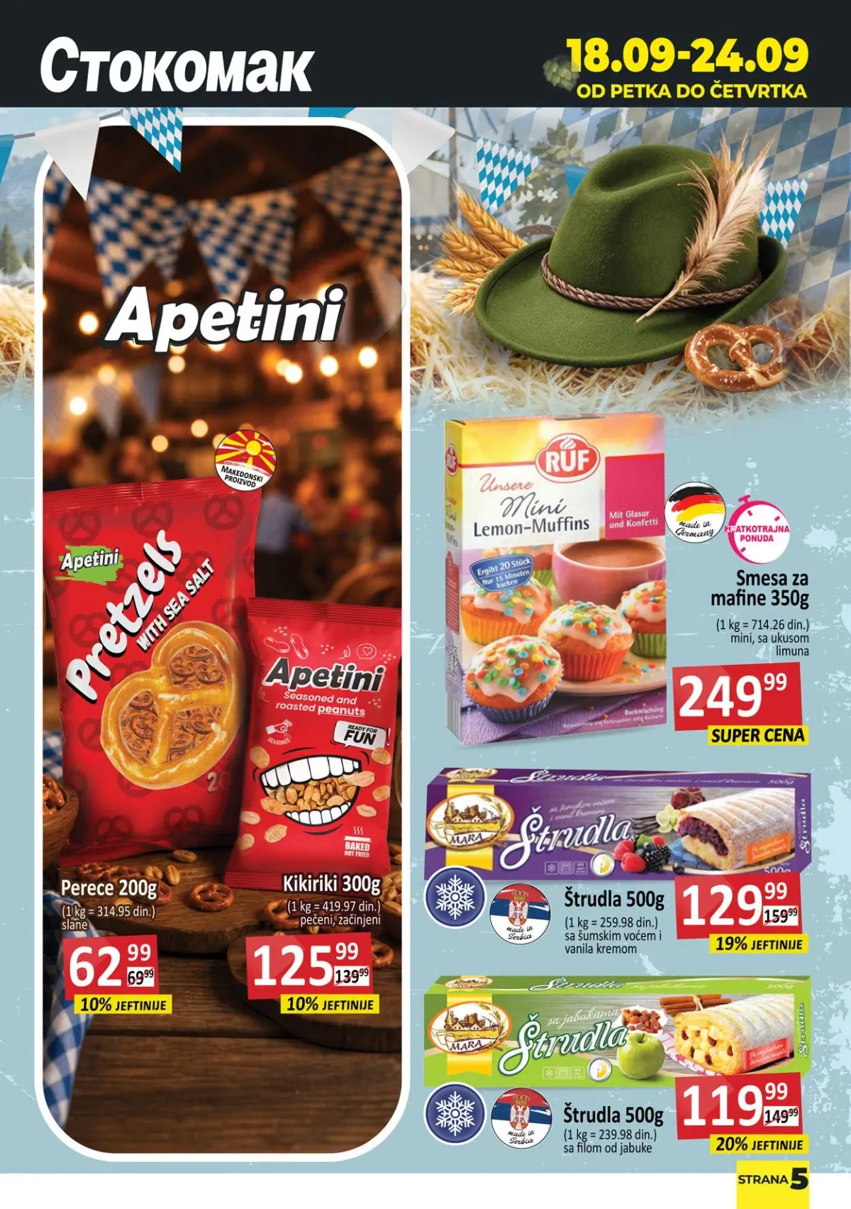 Stokomak katalog – perece, kikiriki, mafini i štrudle na akciji