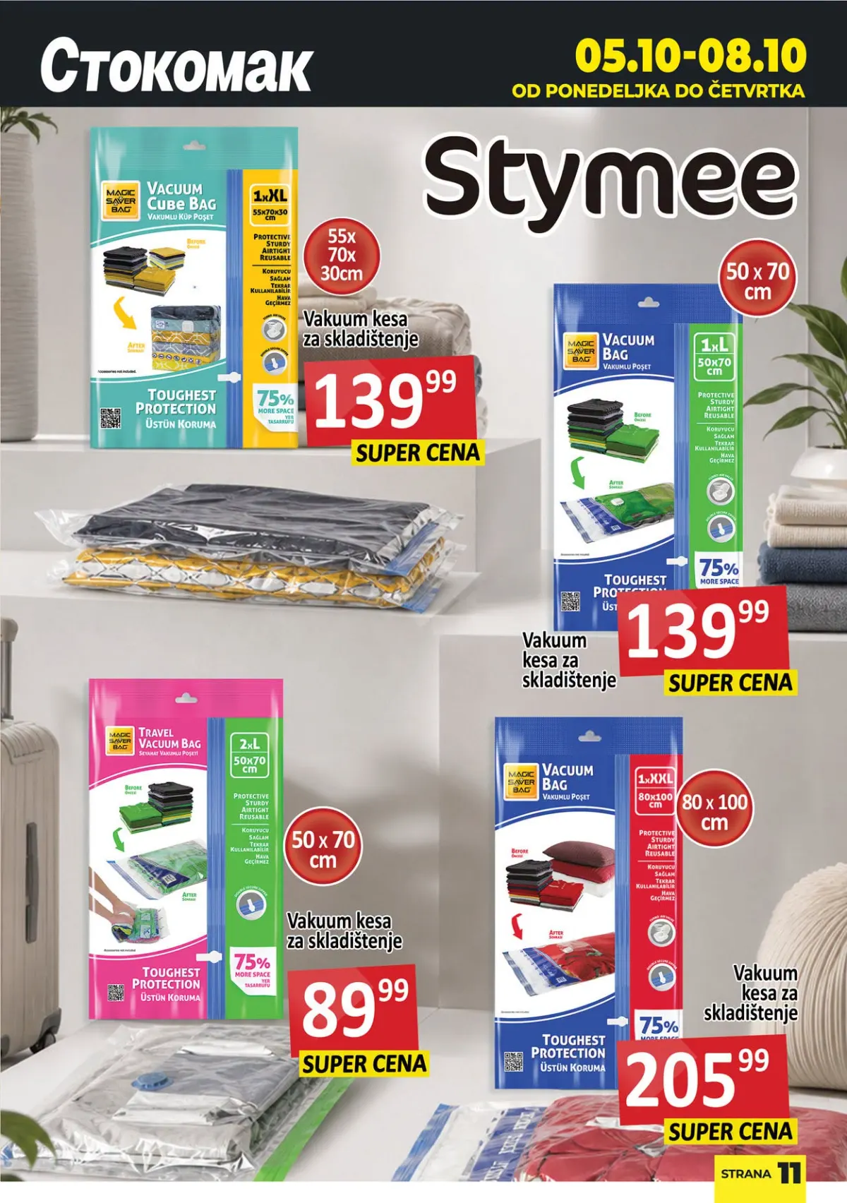 Stokomak katalog 05–08.10.2026. – Stymee vakuum kese za skladištenje po super cenama