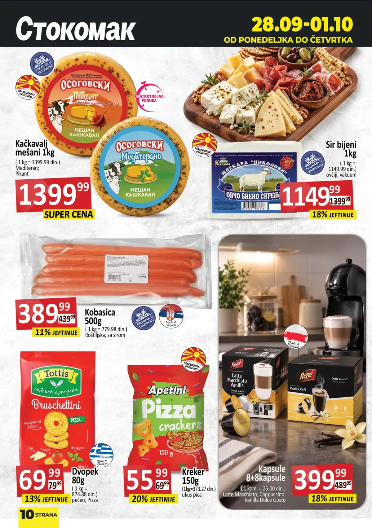 Stokomak akcija do 01.10.2026. – sir, kobasice, pizza i kućni proizvodi