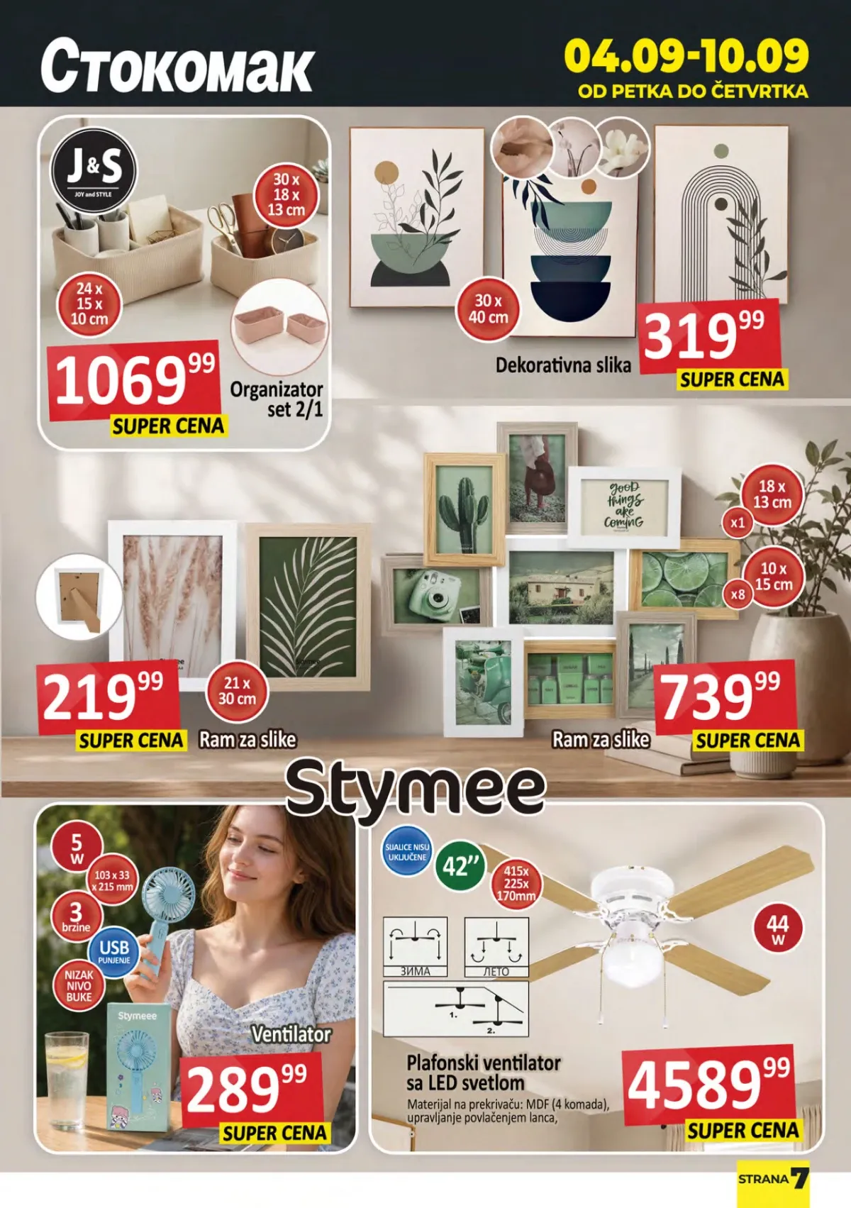 Stokomak akcija do 10.09.2026. – ramovi, dekorativne slike, organizatori i ventilatori