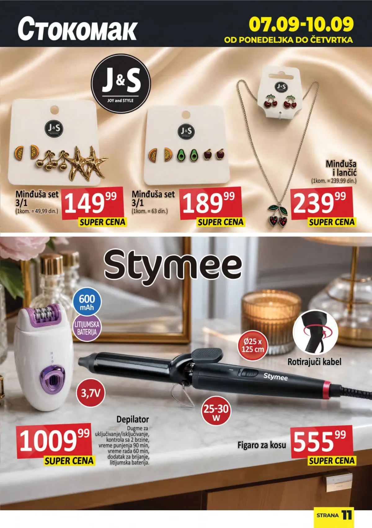 Stokomak akcija od 07.09. do 10.09.2026. – nakit, depilator i figaro za kosu
