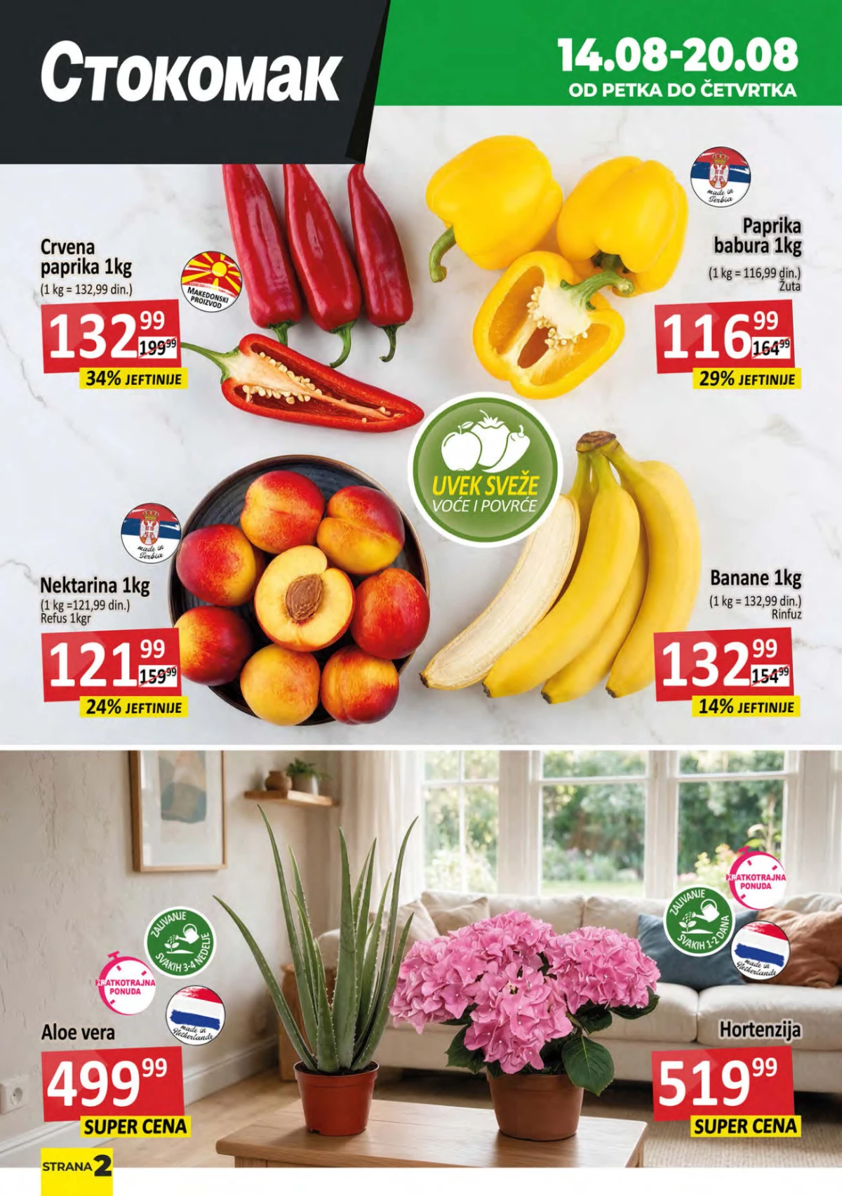 Stokomak katalog do 20.08.2026. – crvena paprika, babura, nektarine i banane na akciji