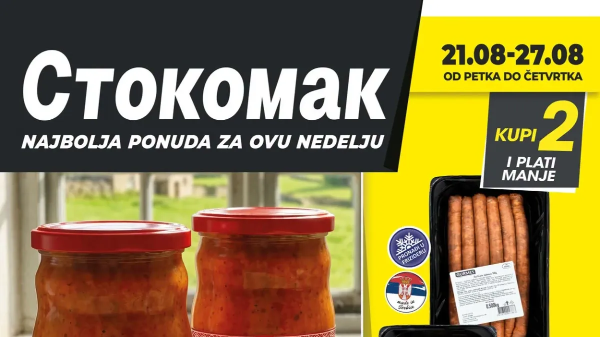Stokomak katalog do 27.08.2026. – voće, povrće, prehrana, proizvodi za domaćinstvo i školski pribor uz sniženja do 37%