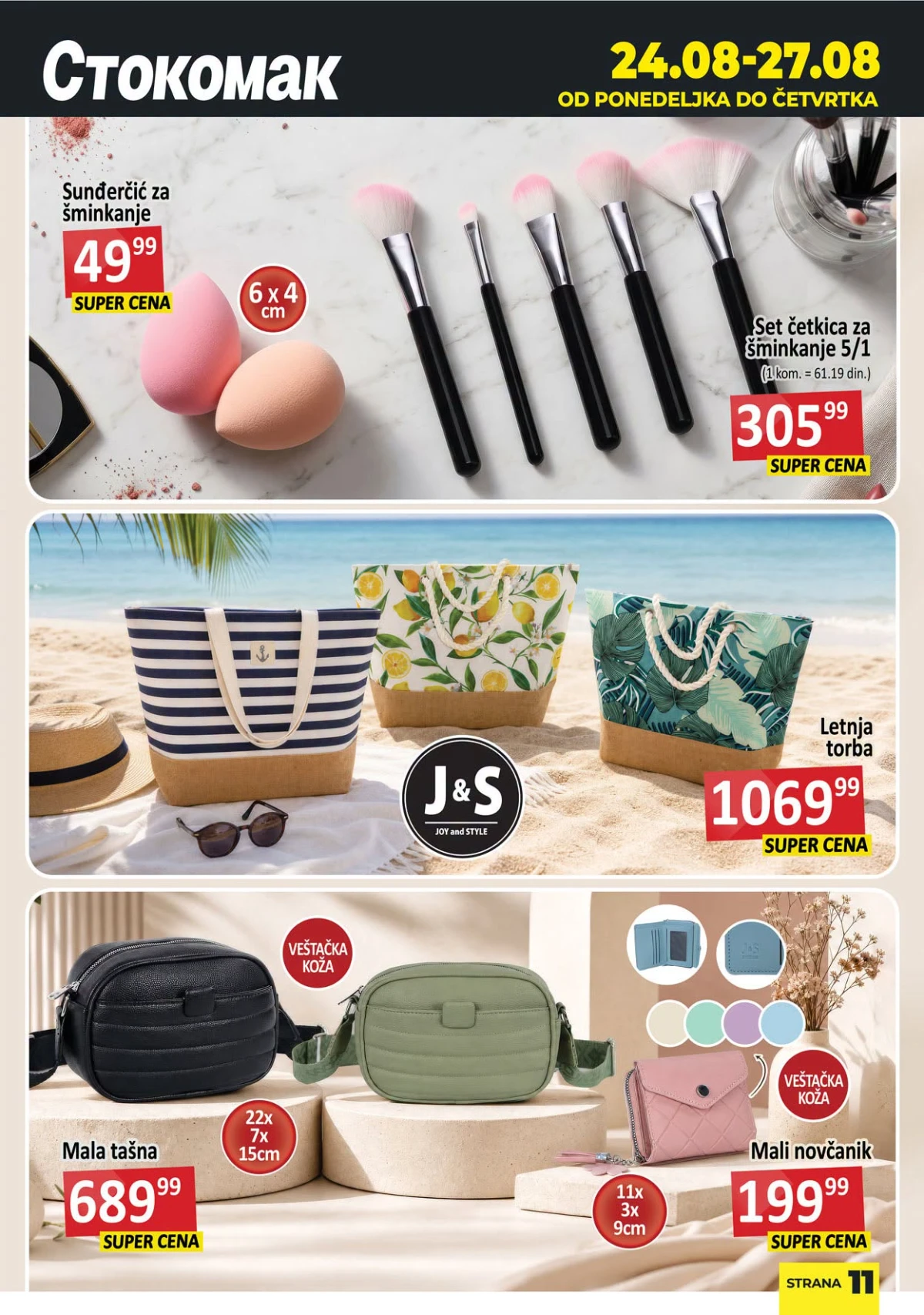 Stokomak katalog od 24.08. do 27.08.2026. – pribor za šminkanje, torbe, tašne i novčanici