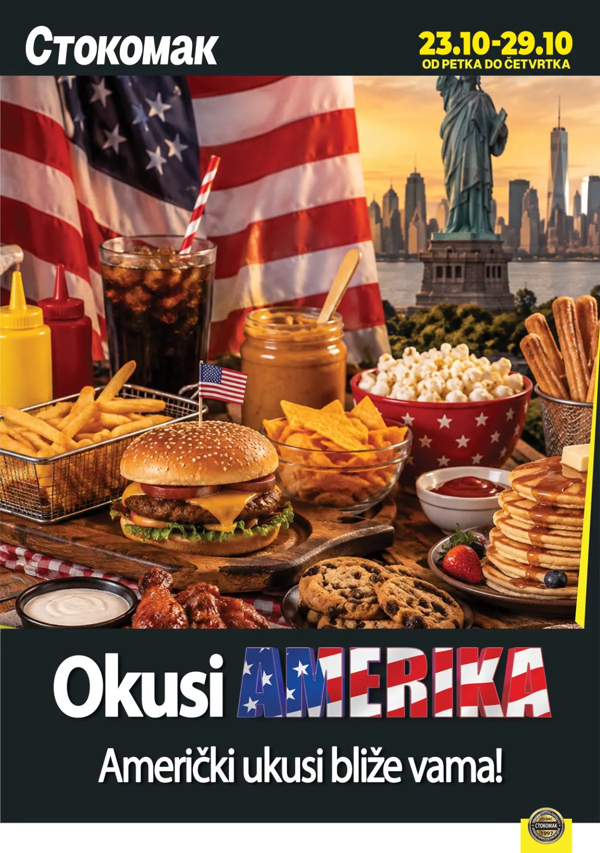 Stokomak nedeljna akcija od 23. do 29.10.2026. – Okusi Amerike, posebna ponuda američkih ukusa