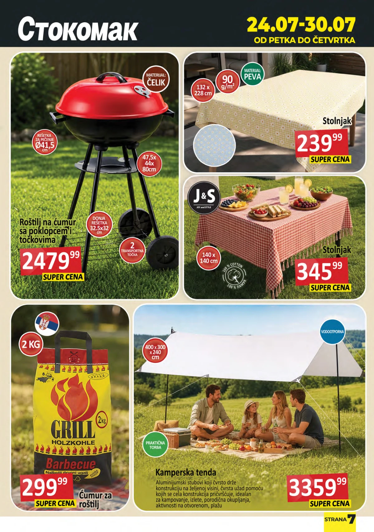 Stokomak katalog – roštilj, ćumur, stolnjaci, kamperska tenda i oprema za baštu po akcijskim cenama