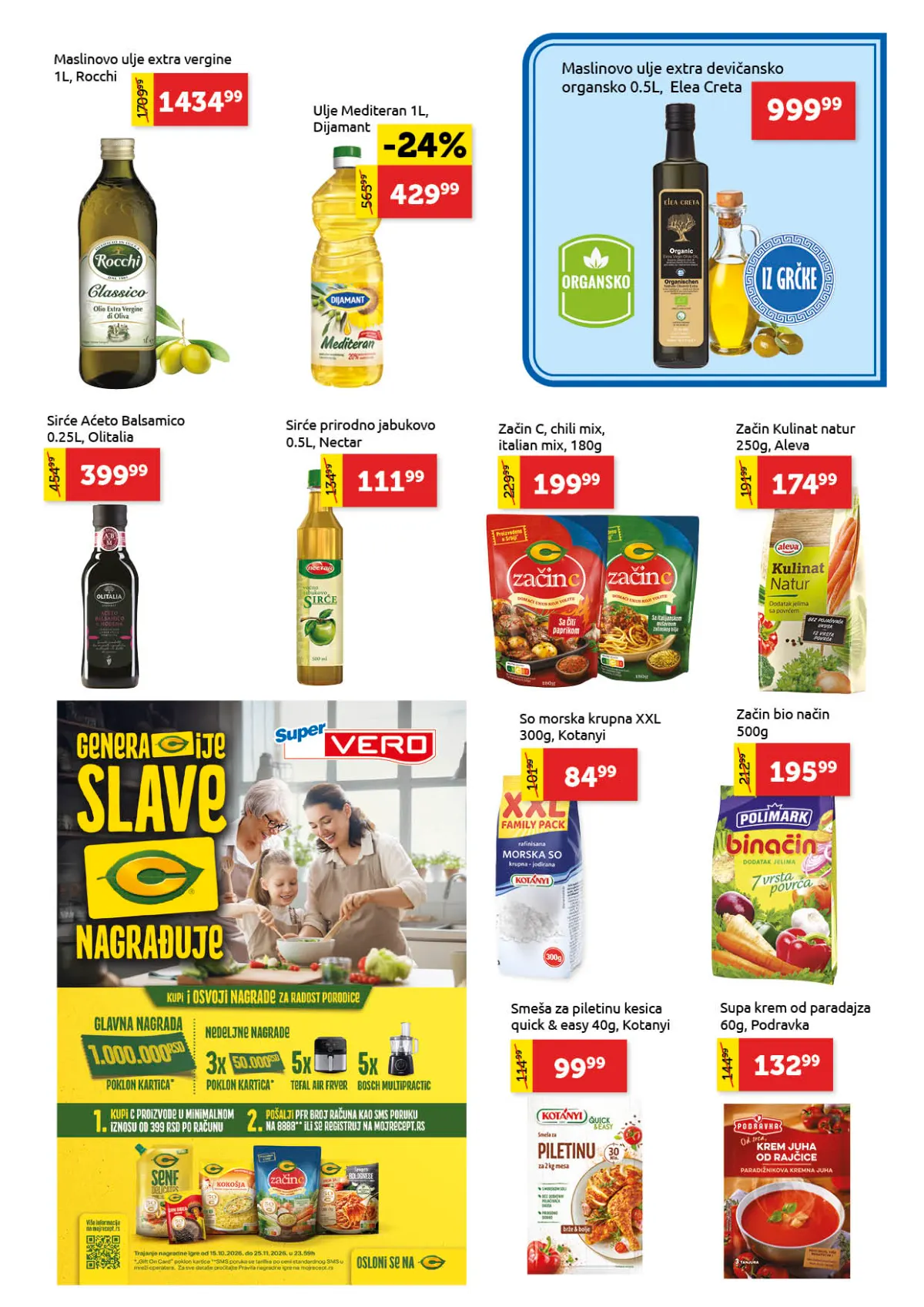 Super Vero katalog strana 9 – maslinovo i suncokretovo ulje, sirće, začini i dodaci jelima