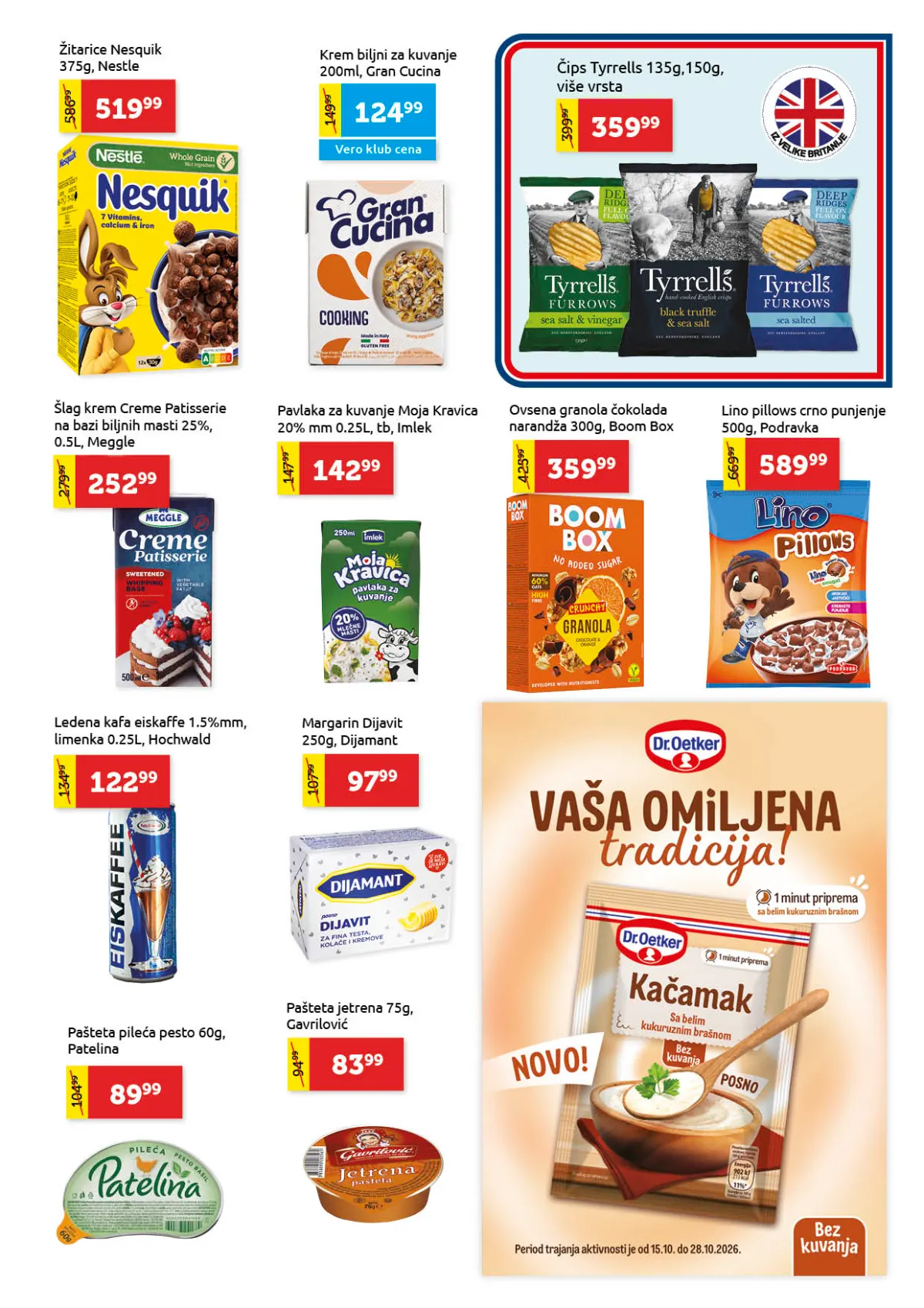 Super Vero katalog strana 13 – Nesquik žitarice, Tyrrells čips, čokoladni namazi, granola i griz