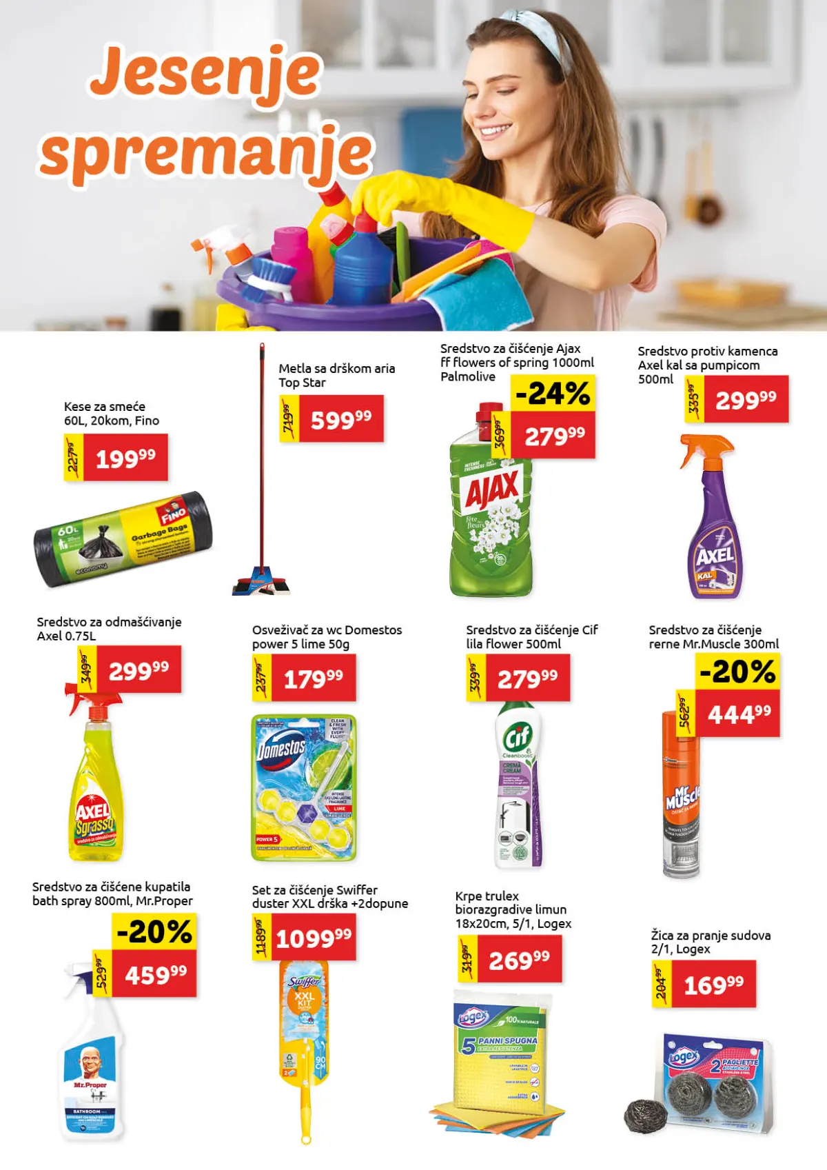 Super Vero katalog strana 26 – jesenje spremanje uz Ajax, Mr. Muscle, Cif, Domestos i sredstva za čišćenje
