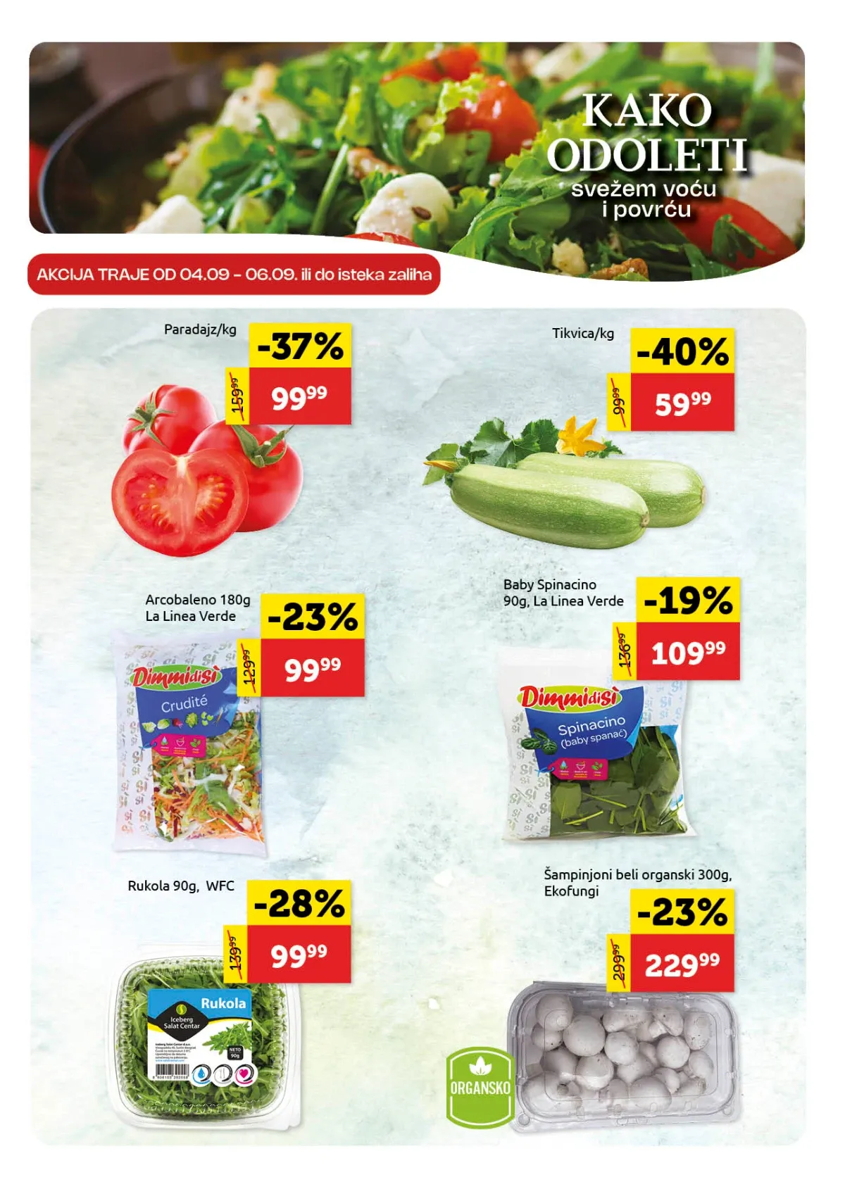 Super Vero akcija – paradajz, tikvice, rukola, spanać i povrće na sniženju