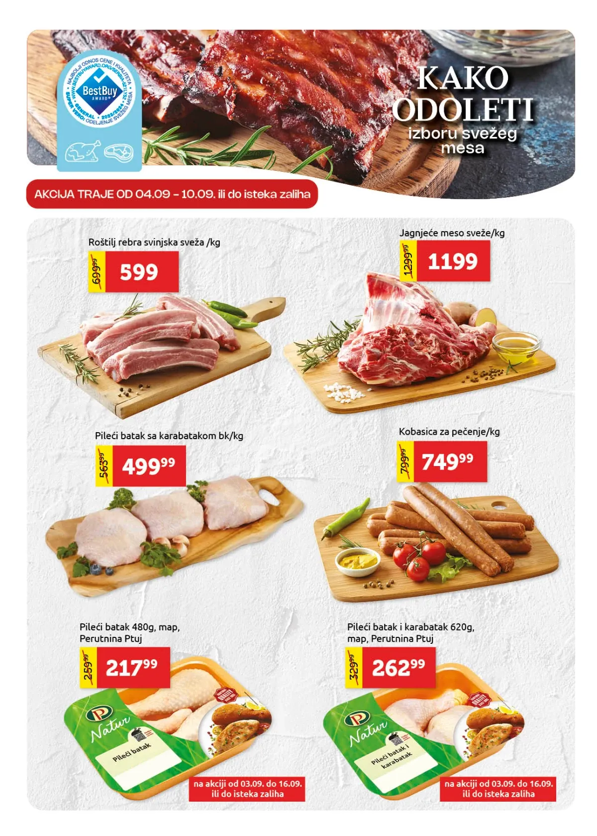 Super Vero katalog – svinjska rebra, jagnjeće meso, pileći batak i kobasice