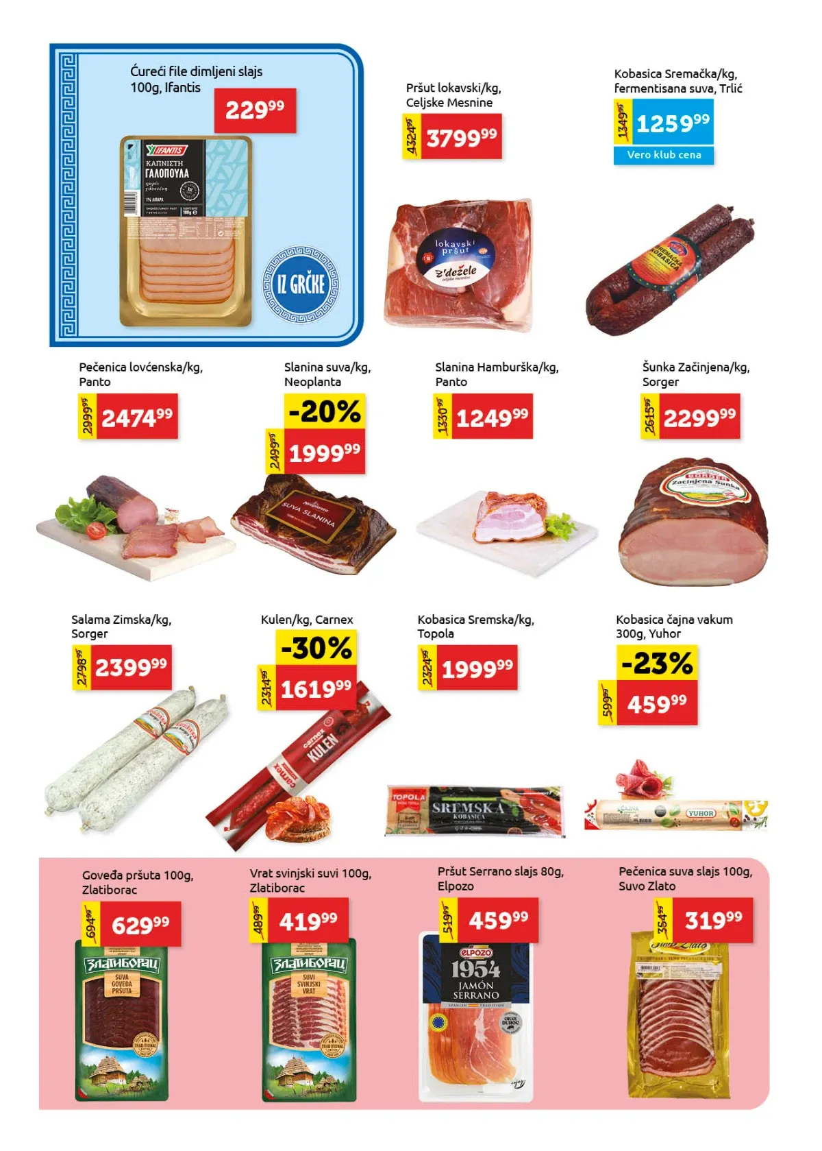 Super Vero katalog – pršuta, pečenica, slanina, šunka i kobasice na akciji