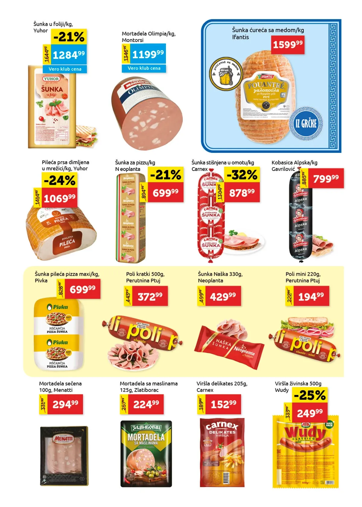 Super Vero katalog – šunka, mortadela, pileća prsa i viršle na sniženju