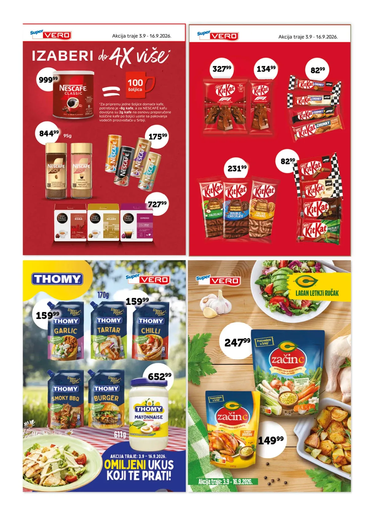 Super Vero katalog – Nescafe, KitKat, Thomy i začini na akciji
