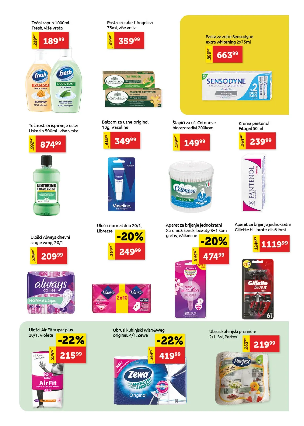 Super Vero katalog – pasta za zube, balzam, ulošci i higijenski proizvodi