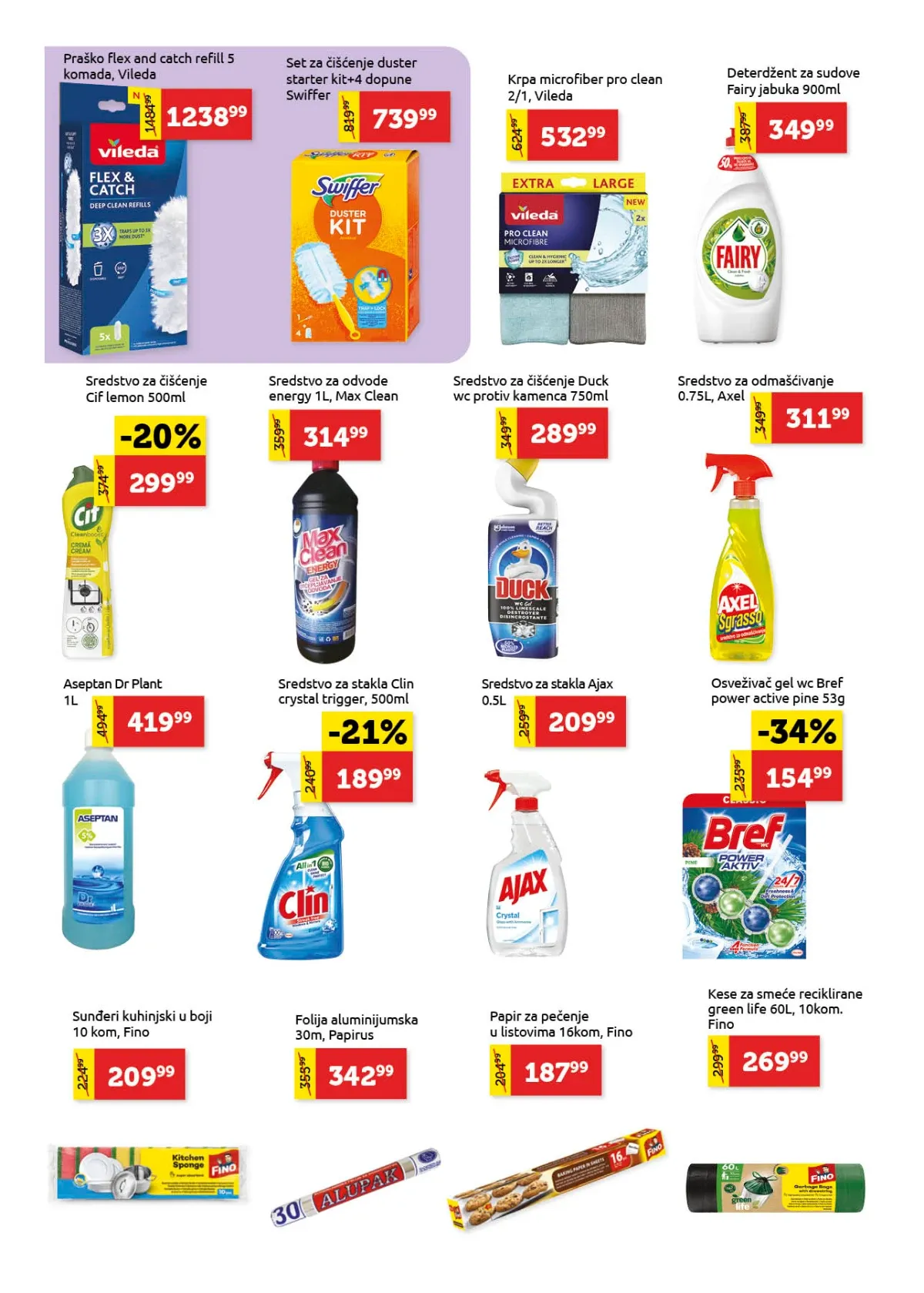 Super Vero katalog – sredstva za čišćenje, Fairy, Bref, Ajax i Clin