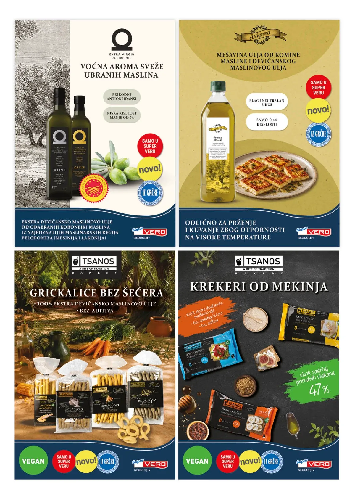 Super Vero katalog – maslinova ulja, grickalice bez šećera i krekeri