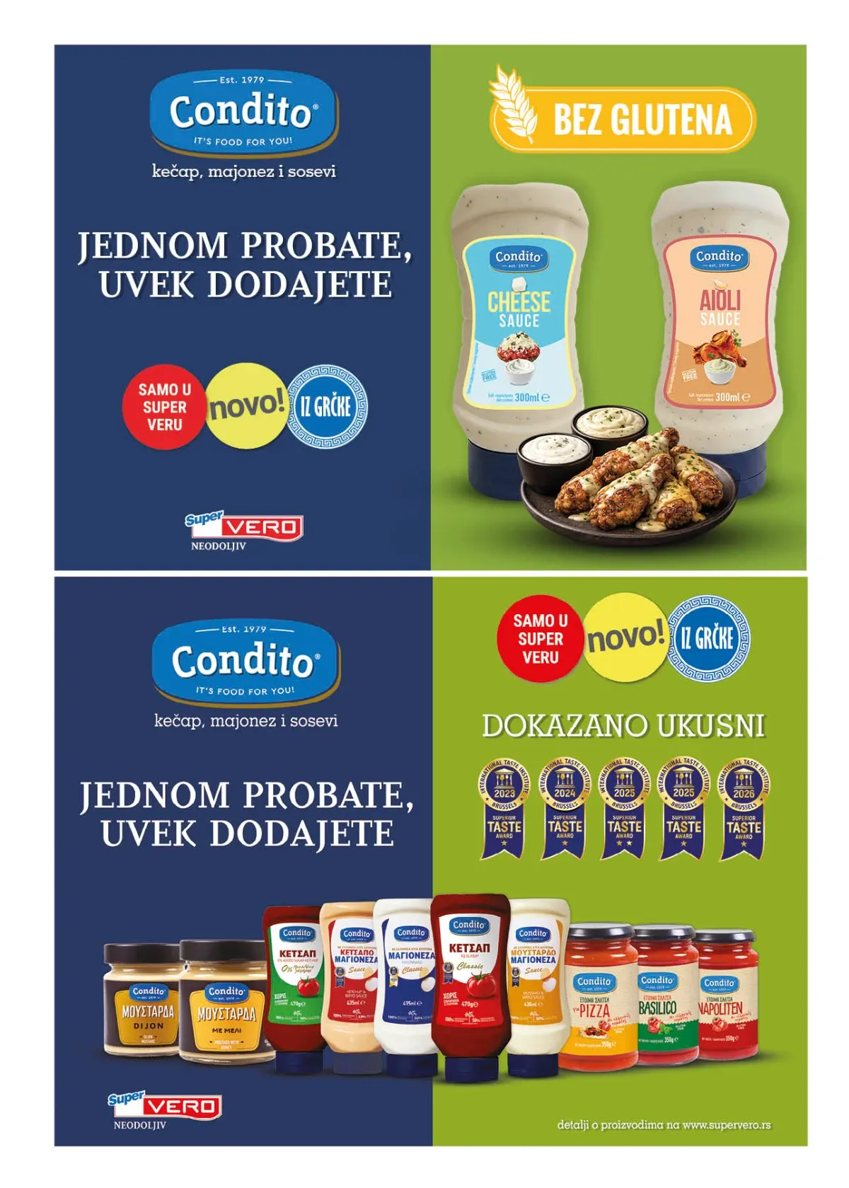 Super Vero katalog – Condito kečap, majonez i sosovi bez glutena