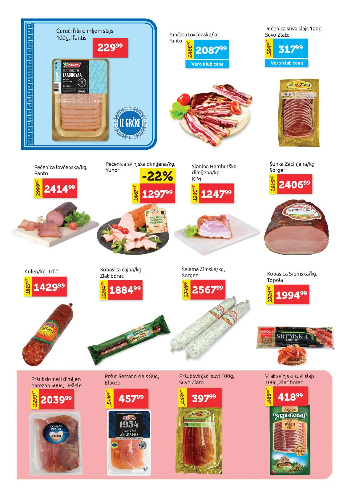 Super Vero katalog strana 4 – suhomesnati proizvodi i delikatese na akciji