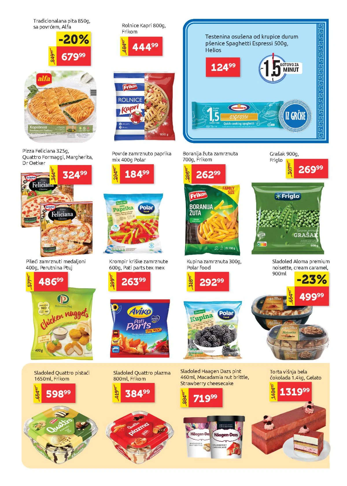 Super Vero katalog strana 11 – zamrznuti proizvodi, pice i sladoledi na akciji