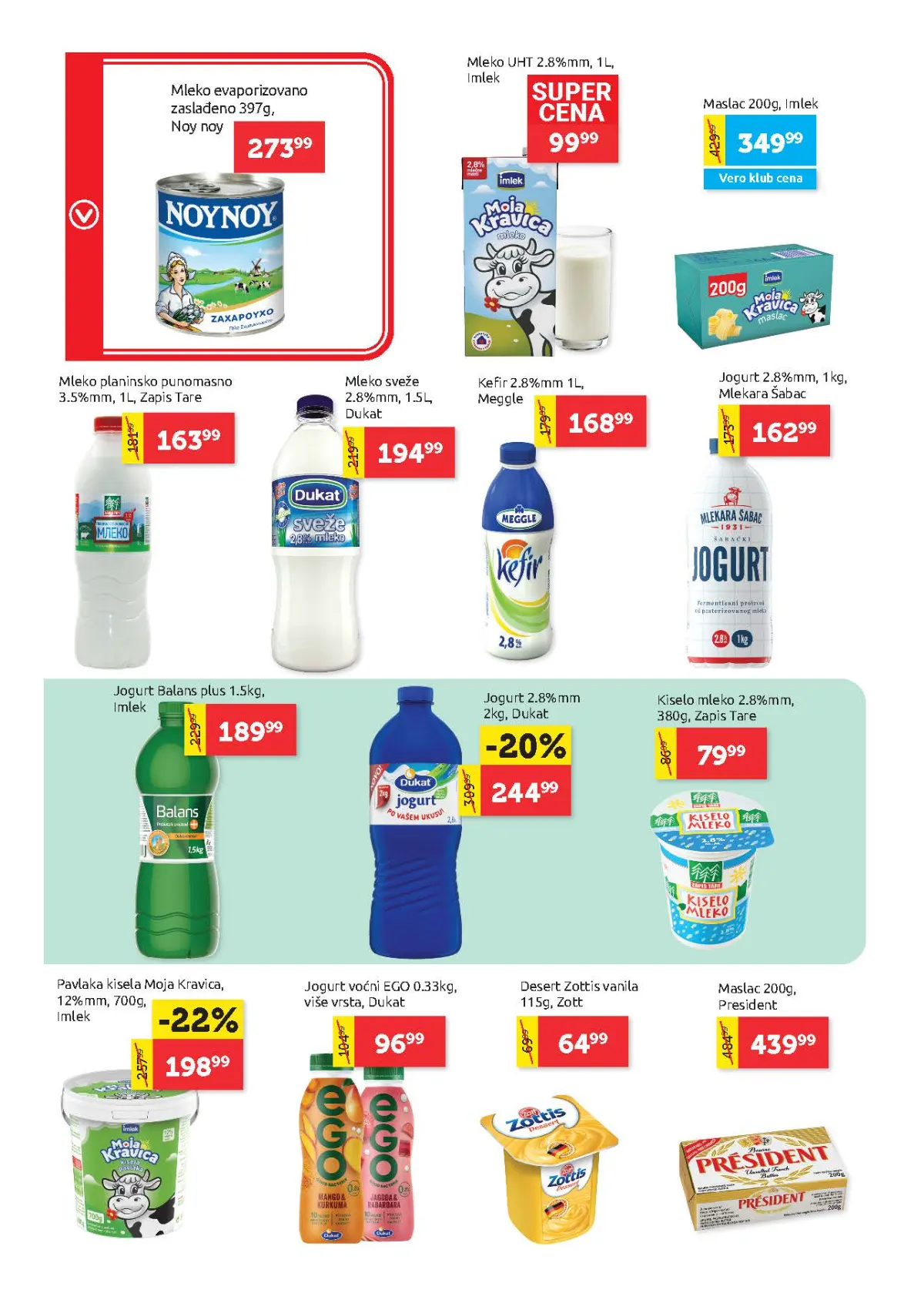 Super Vero katalog strana 6 – mleko, jogurt, kefir i mlečni proizvodi