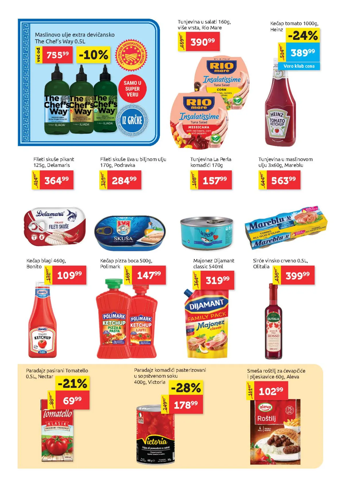 Super Vero katalog strana 8 – tunjevina, kečap, majonez i sosovi