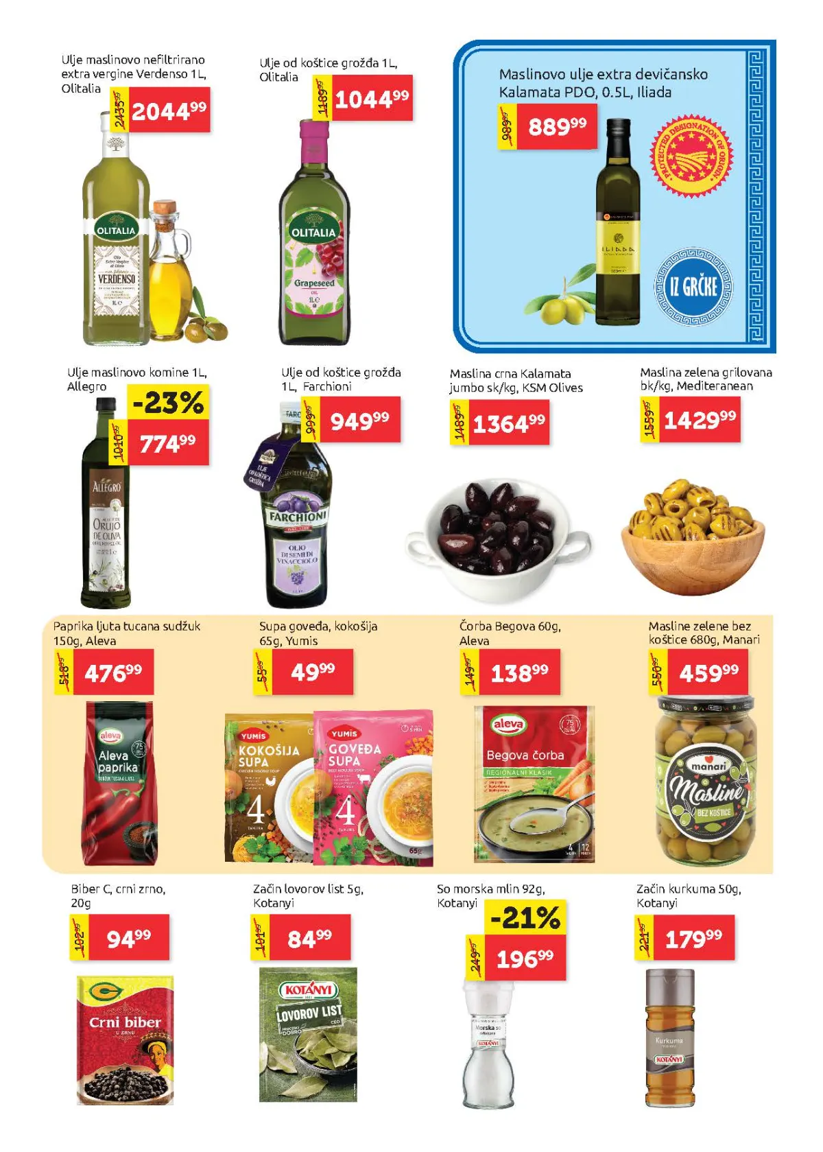 Super Vero katalog strana 9 – maslinovo ulje, masline i začini