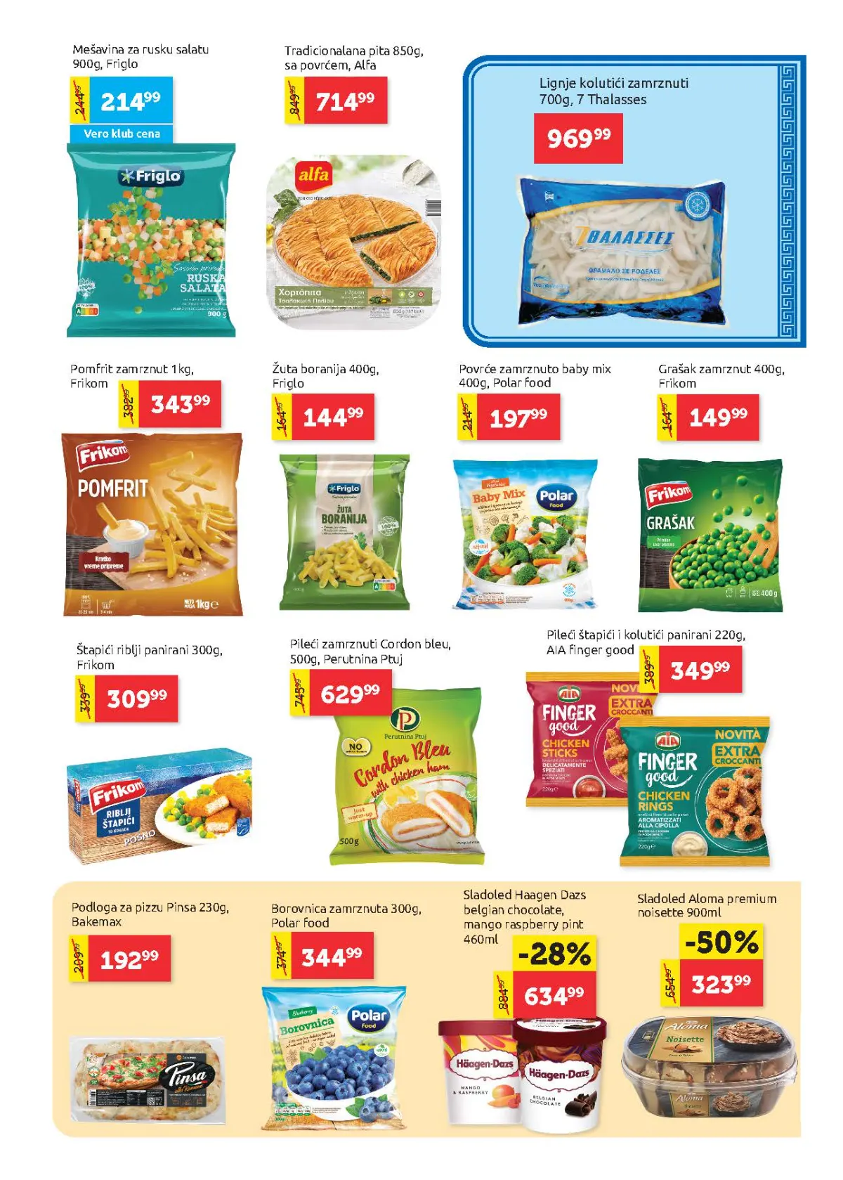 Super Vero katalog strana 11 – smrznuta hrana, povrće i sladoledi