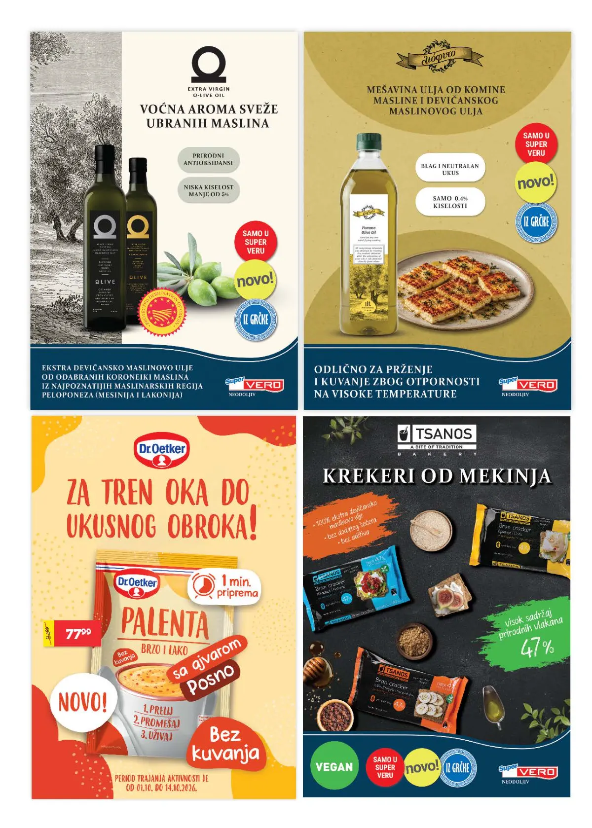 Super Vero katalog strana 29 – maslinovo ulje, palenta i zdravi krekeri