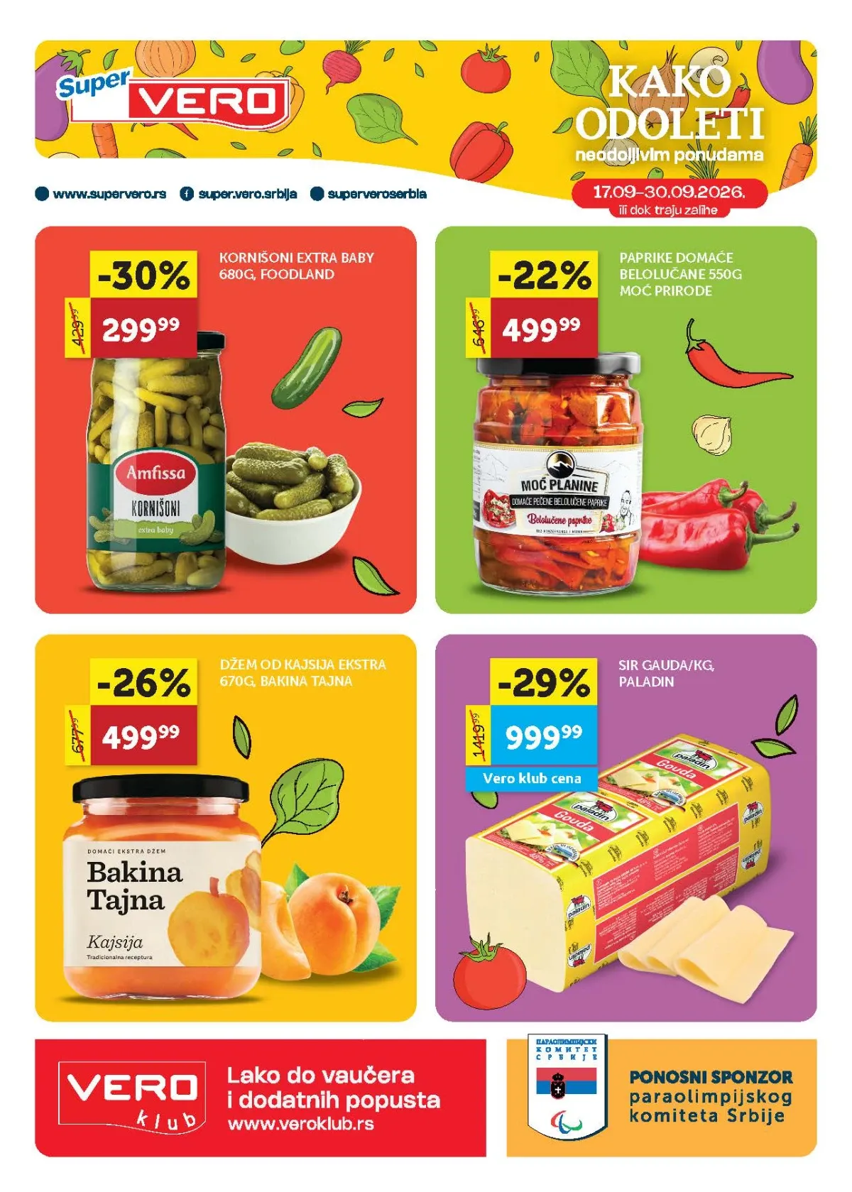 Super Vero katalog od 17.09. do 30.09.2026. – prehrana, piće, mlečni proizvodi, kozmetika i kućna hemija uz sniženja do 50%