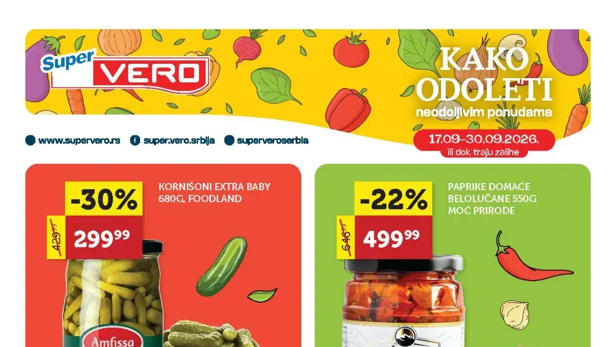 Super Vero katalog od 17.09. do 30.09.2026. – hrana, piće, kozmetika i kućna hemija uz sniženja do 50%