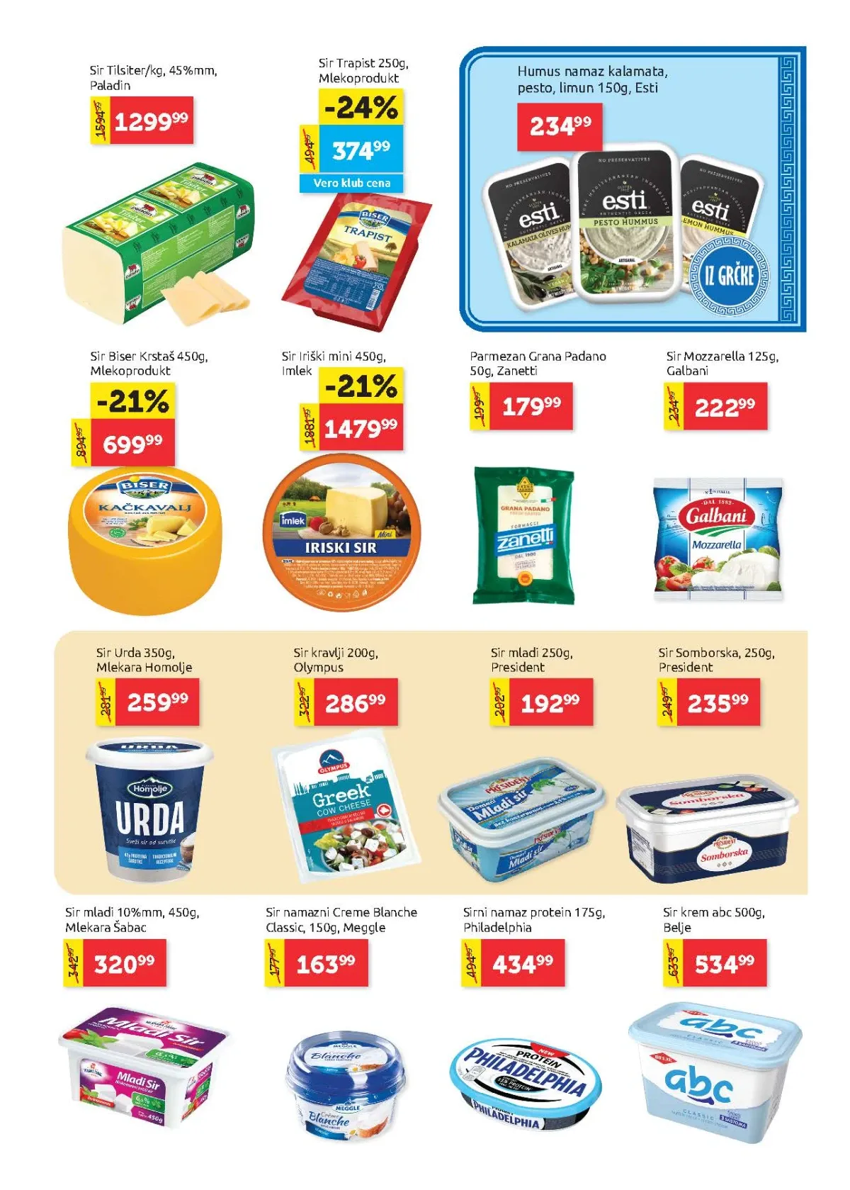 Super Vero katalog strana 7 – sirevi, namazi i mlečni proizvodi