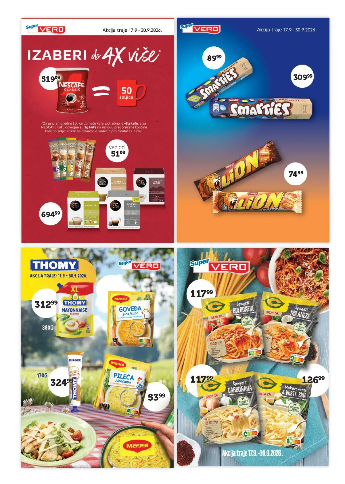 Super Vero katalog strana 15 – Nescafé, Smarties, Thomy i Maggi akcije