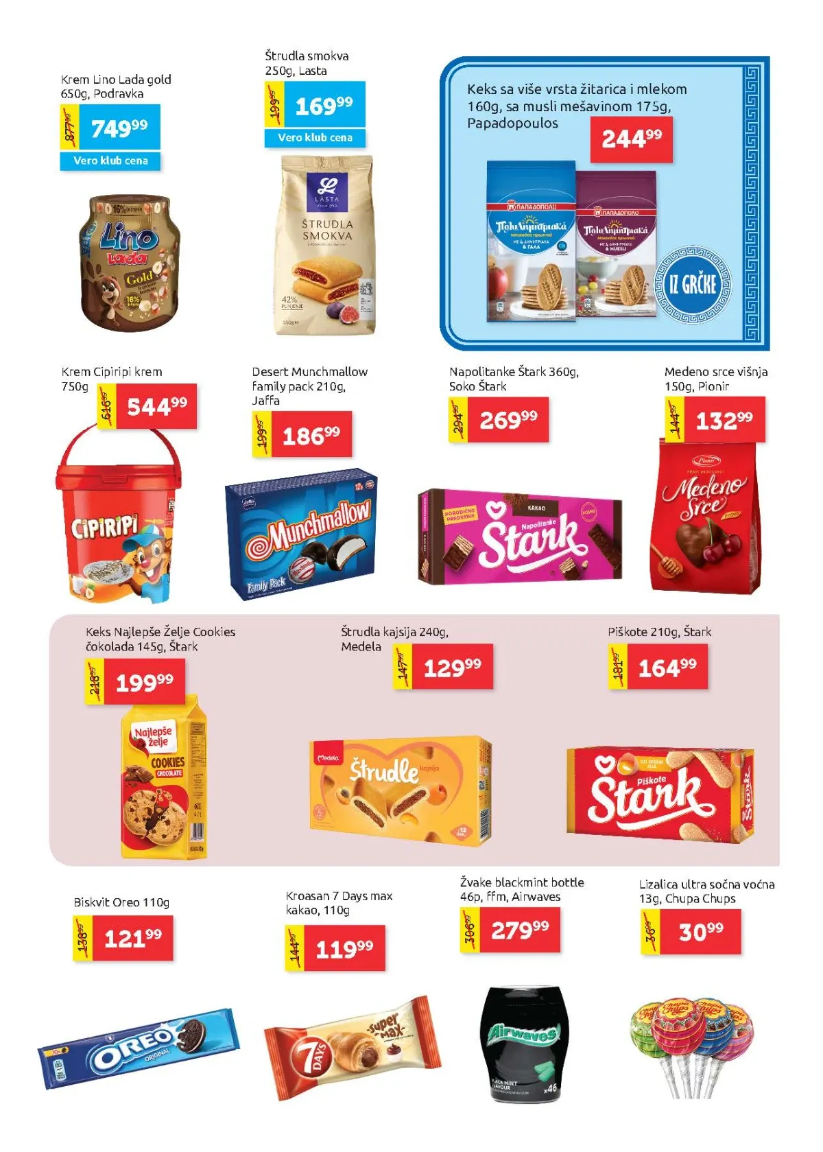 Super Vero katalog strana 17 – keks, štrudle i slatkiši