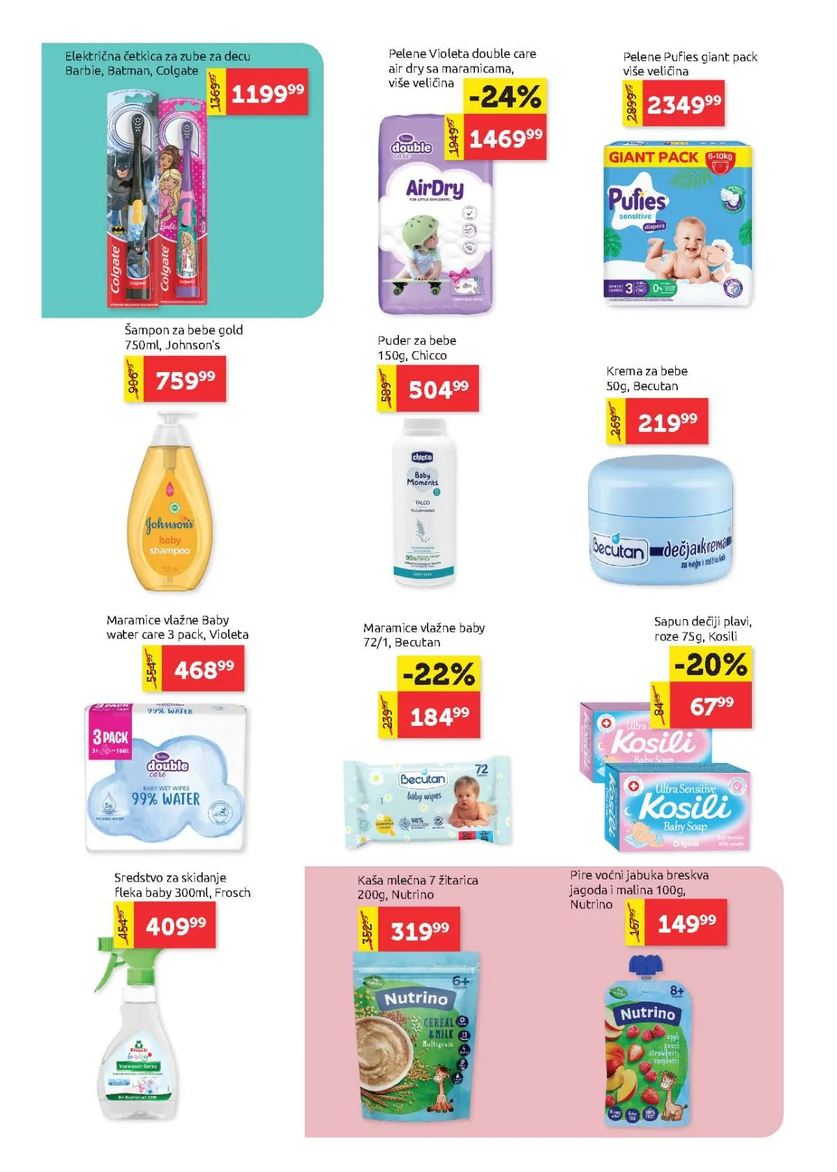 Super Vero katalog strana 22 – pelene, proizvodi za bebe i dečja higijena