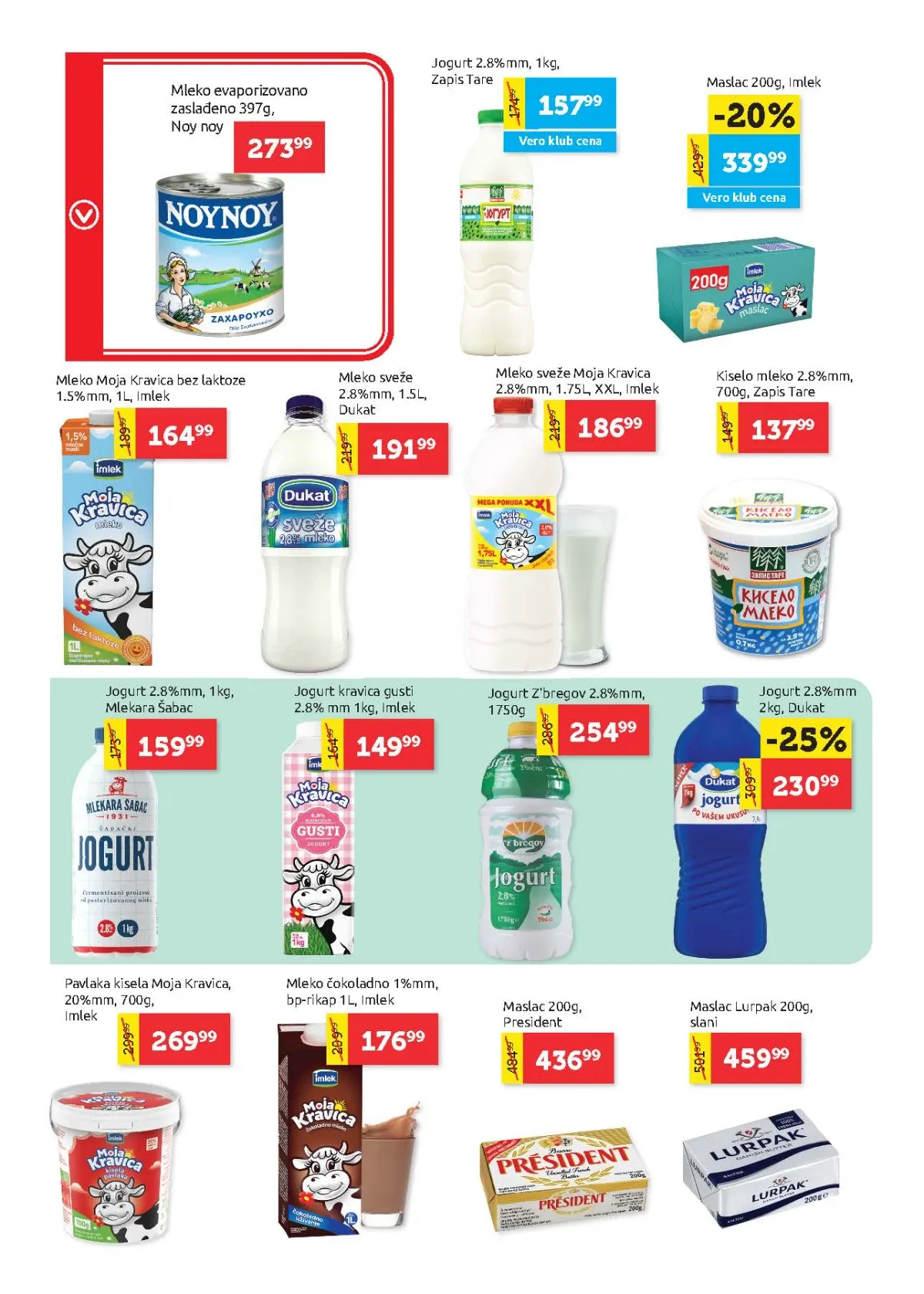 Super VERO katalog do 19.08.2026. – mleko, jogurt, pavlaka i maslac na akciji.