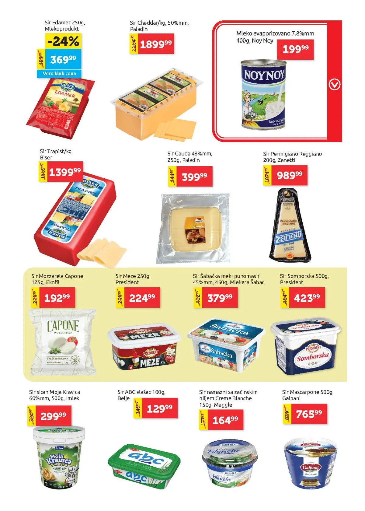 Super VERO katalog do 19.08.2026. – sirevi i mlečni namazi po akcijskim cenama.