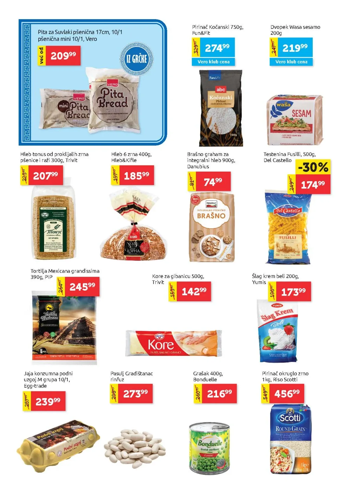Super VERO katalog do 19.08.2026. – testenina, pirinač, brašno i osnovne namirnice.